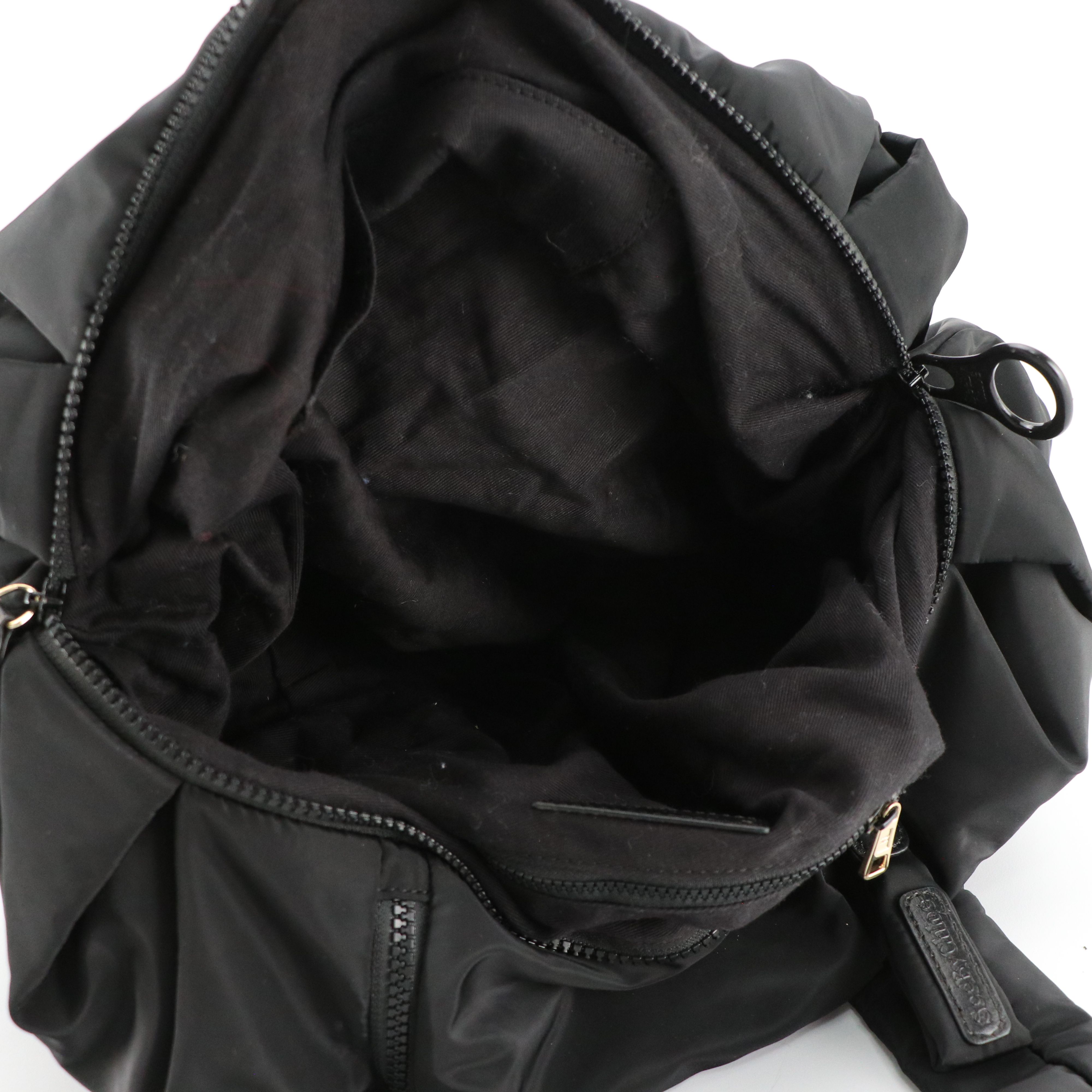 See by Chloé Joy Rider Slouchy Zip Tote in Black Nylon and Leather Trim
