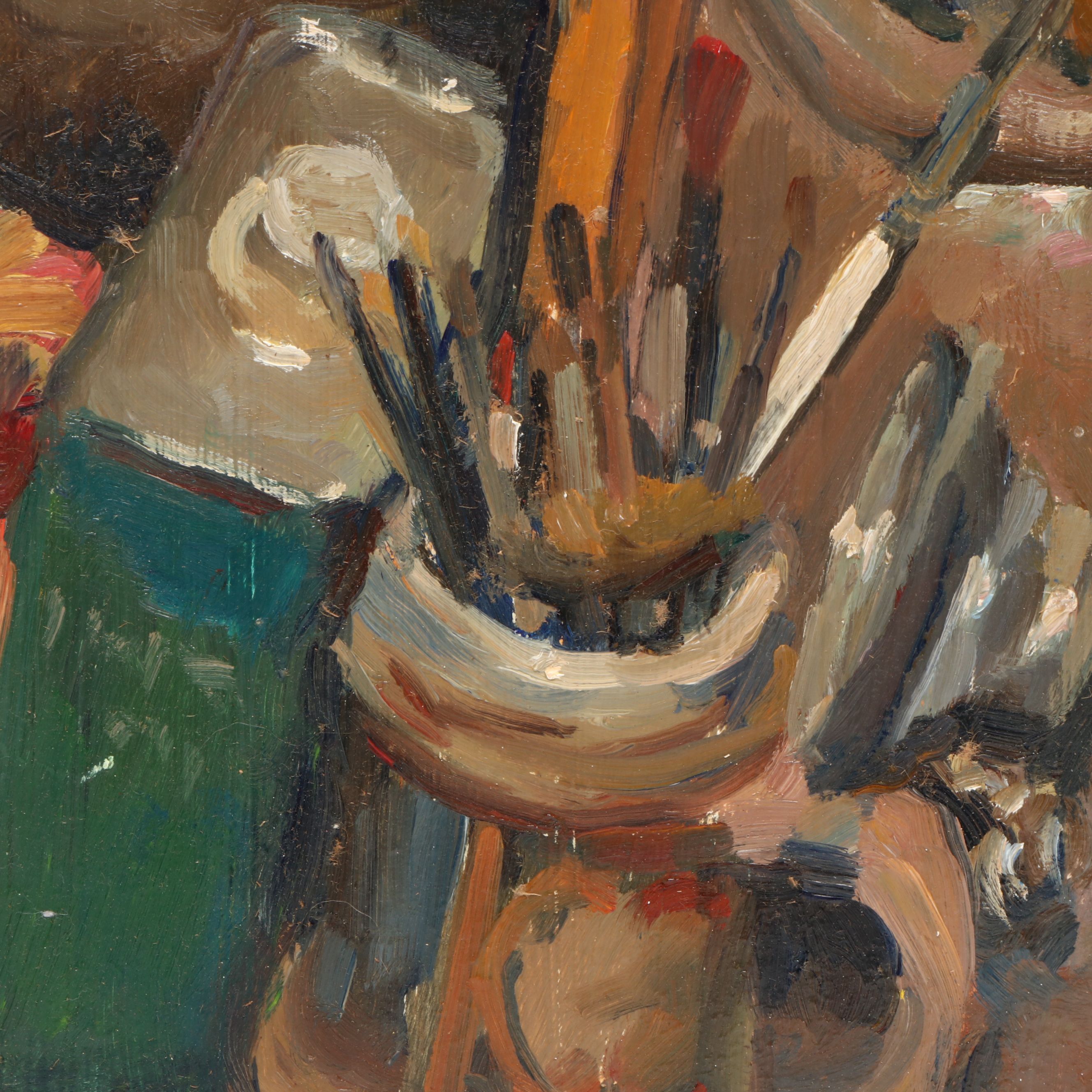 Susan Grisell Still Life Oil Painting of Paintbrushes