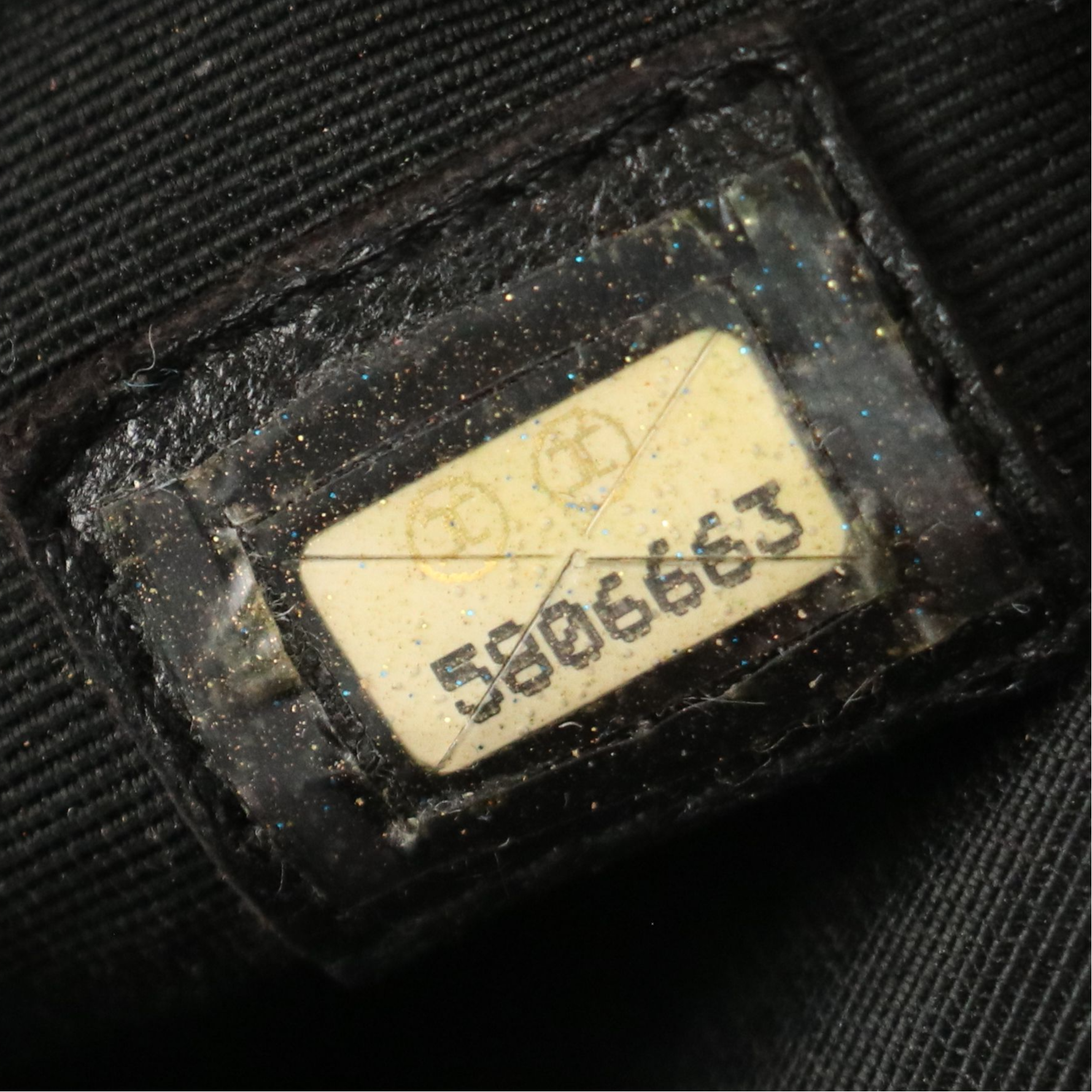 Chanel Quilted Printed Textile and Black Patent Leather Small Fringe Tote