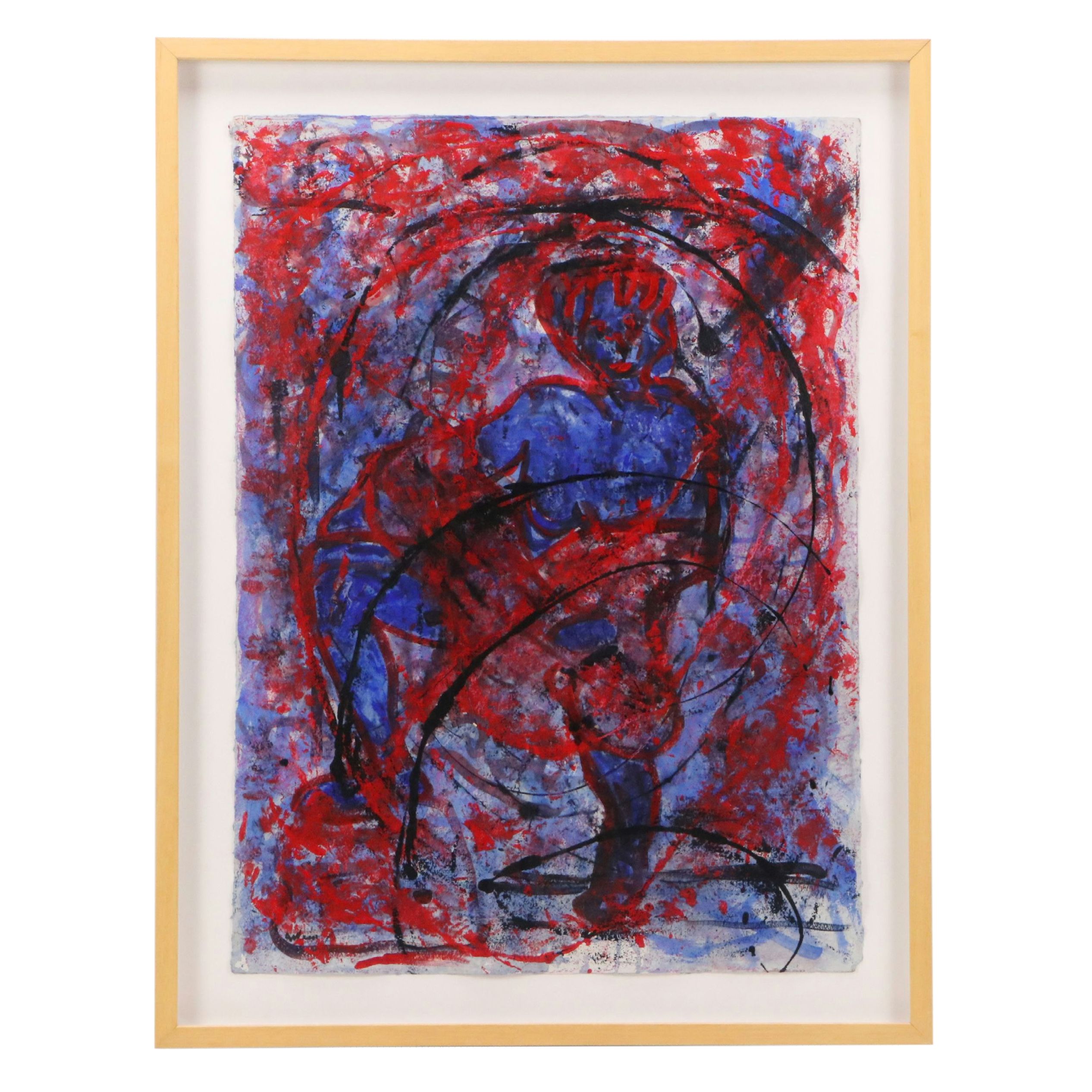 Lois Walker Acrylic Painting "Blue Model, Red Aura, & Payne Gray," 2000