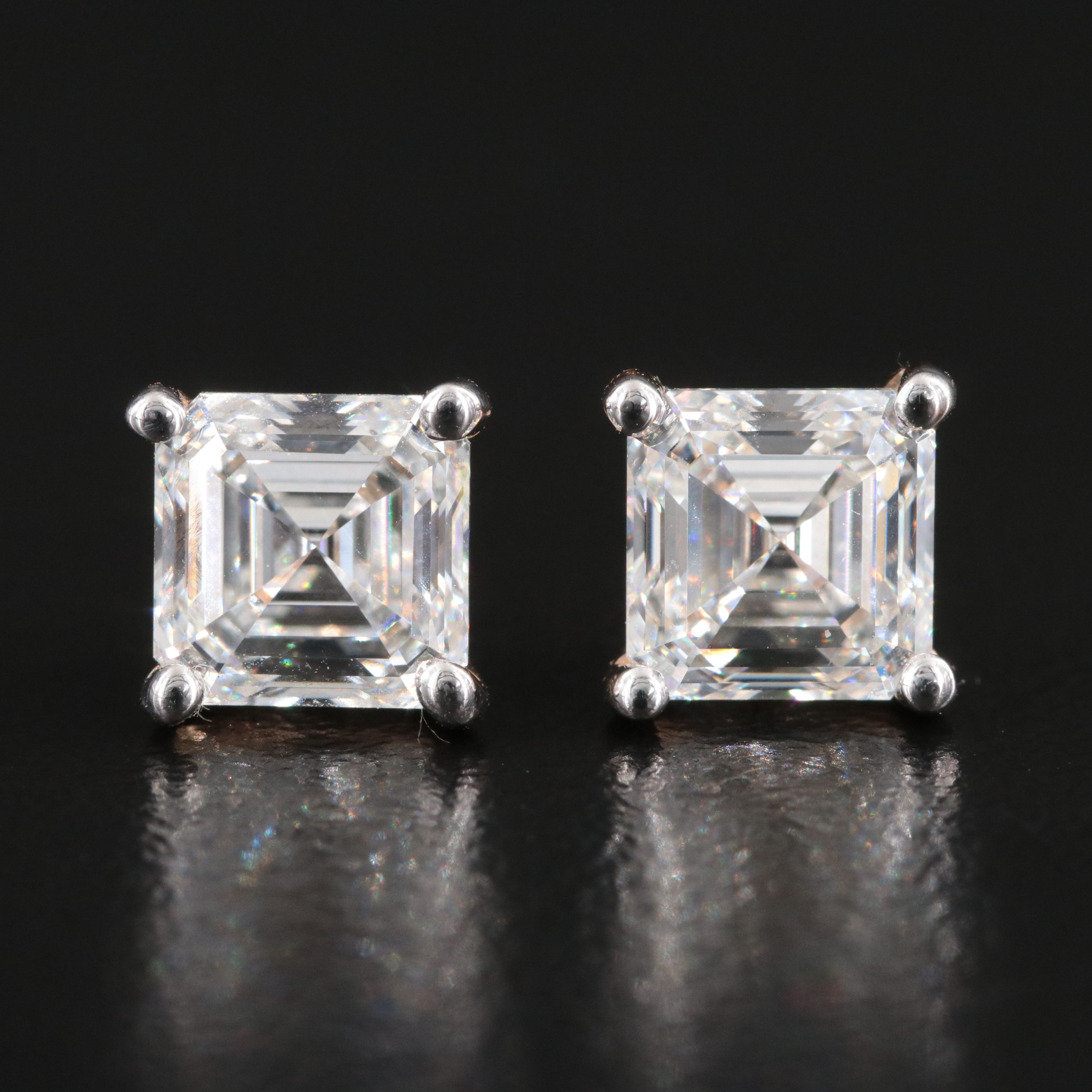 14K 2.92 CTW Lab Grown Diamond Stud Earrings with IGI Reports