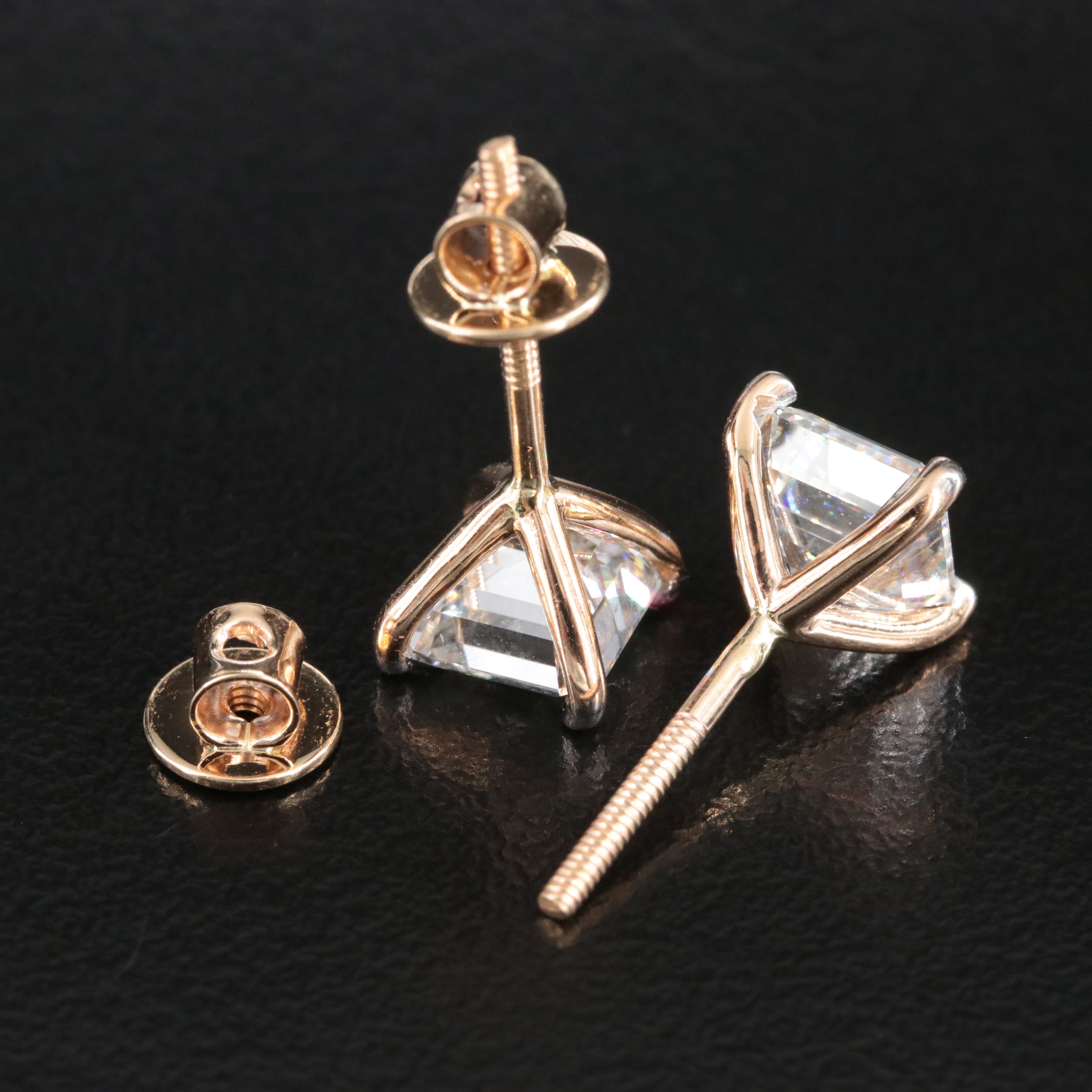 14K 2.92 CTW Lab Grown Diamond Stud Earrings with IGI Reports