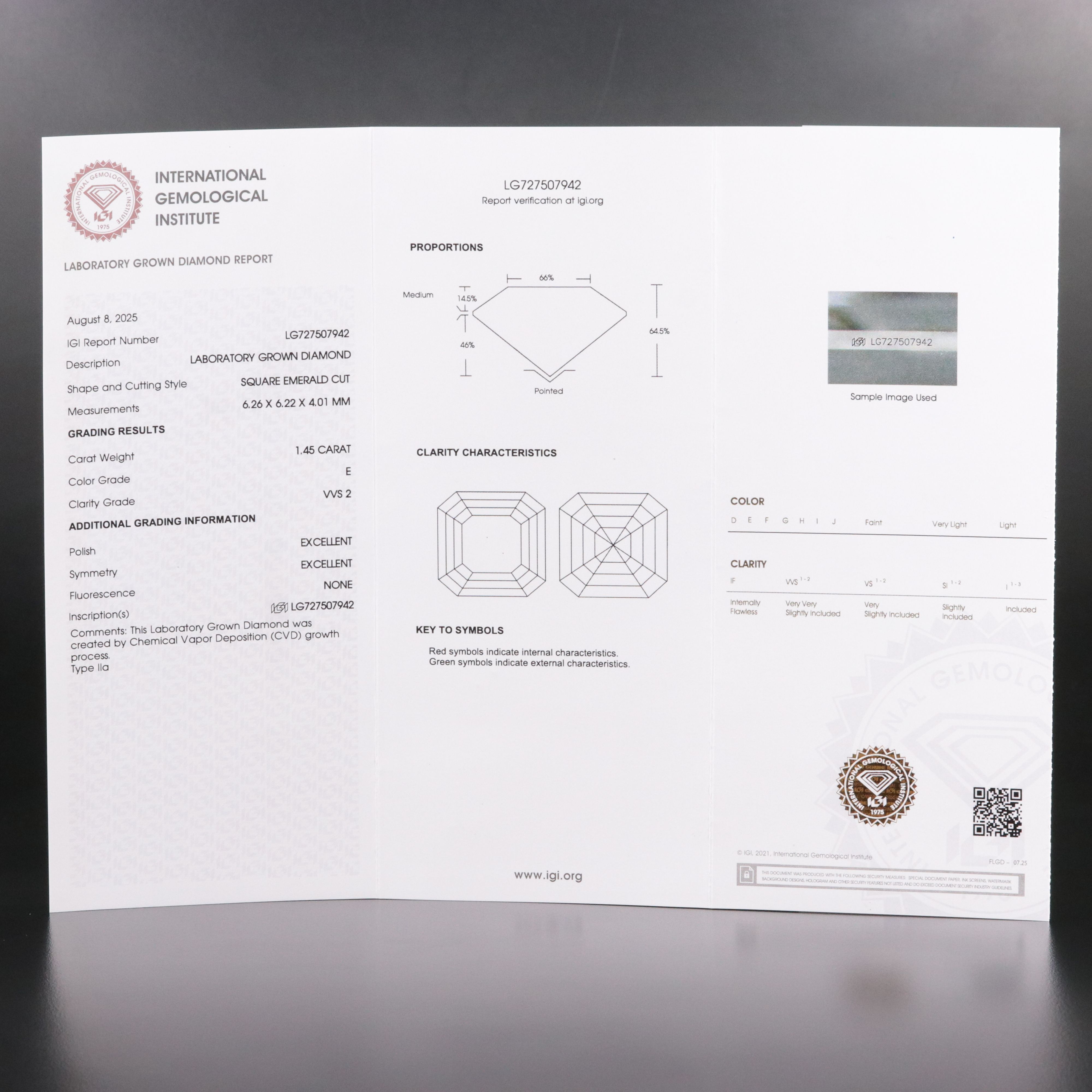 14K 2.92 CTW Lab Grown Diamond Stud Earrings with IGI Reports