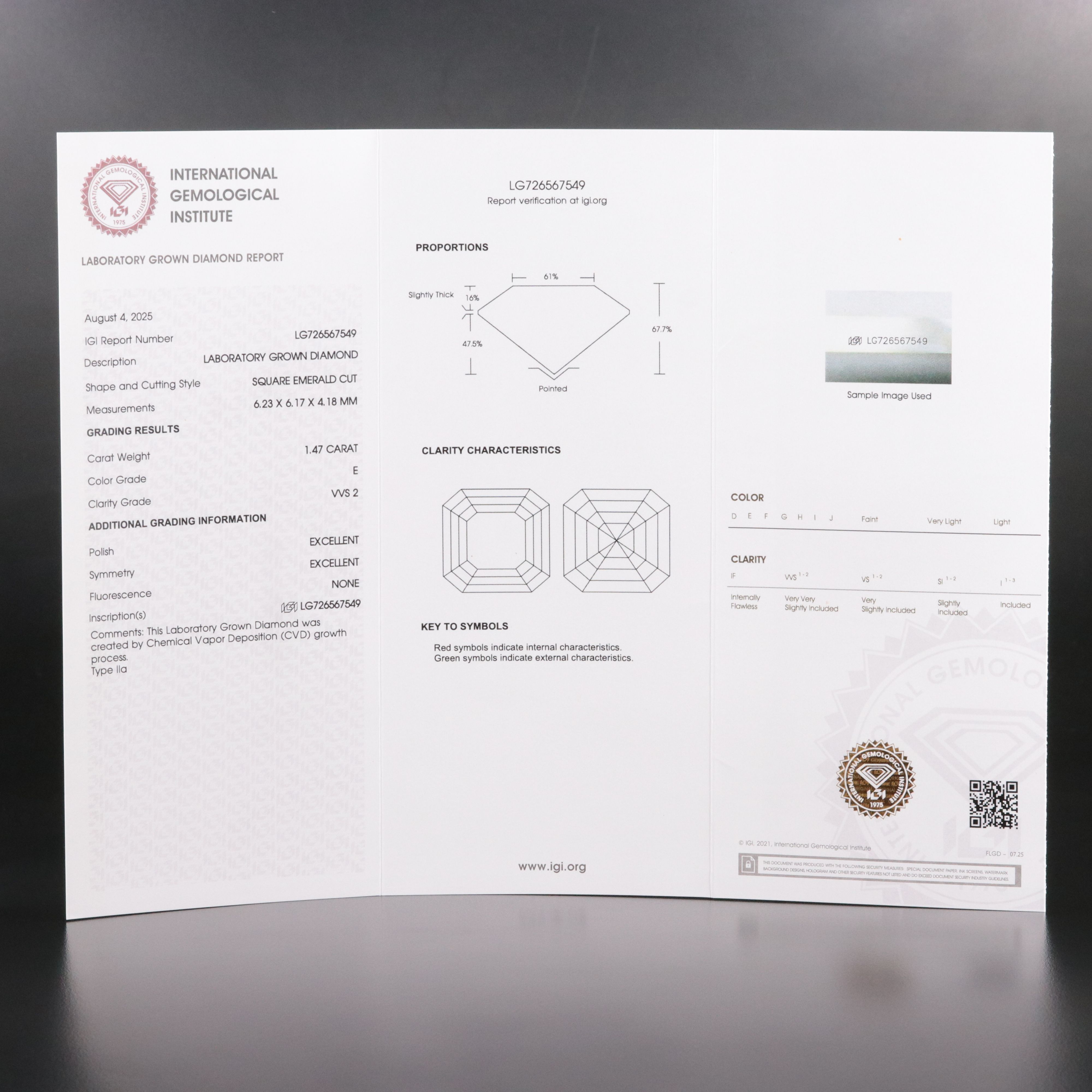 14K 2.92 CTW Lab Grown Diamond Stud Earrings with IGI Reports