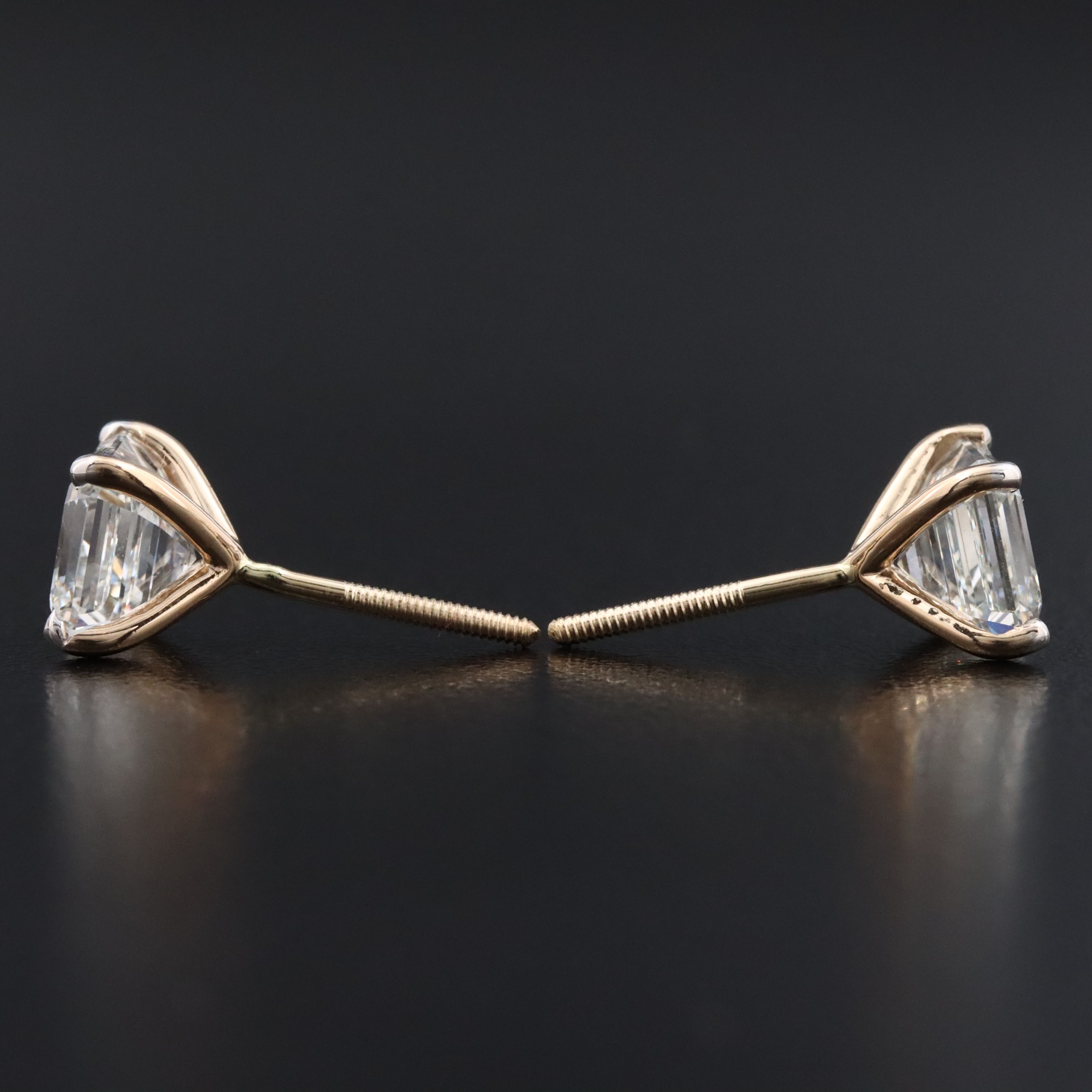 14K 4.18 CTW Lab Grown Diamond Stud Earrings with IGI Report