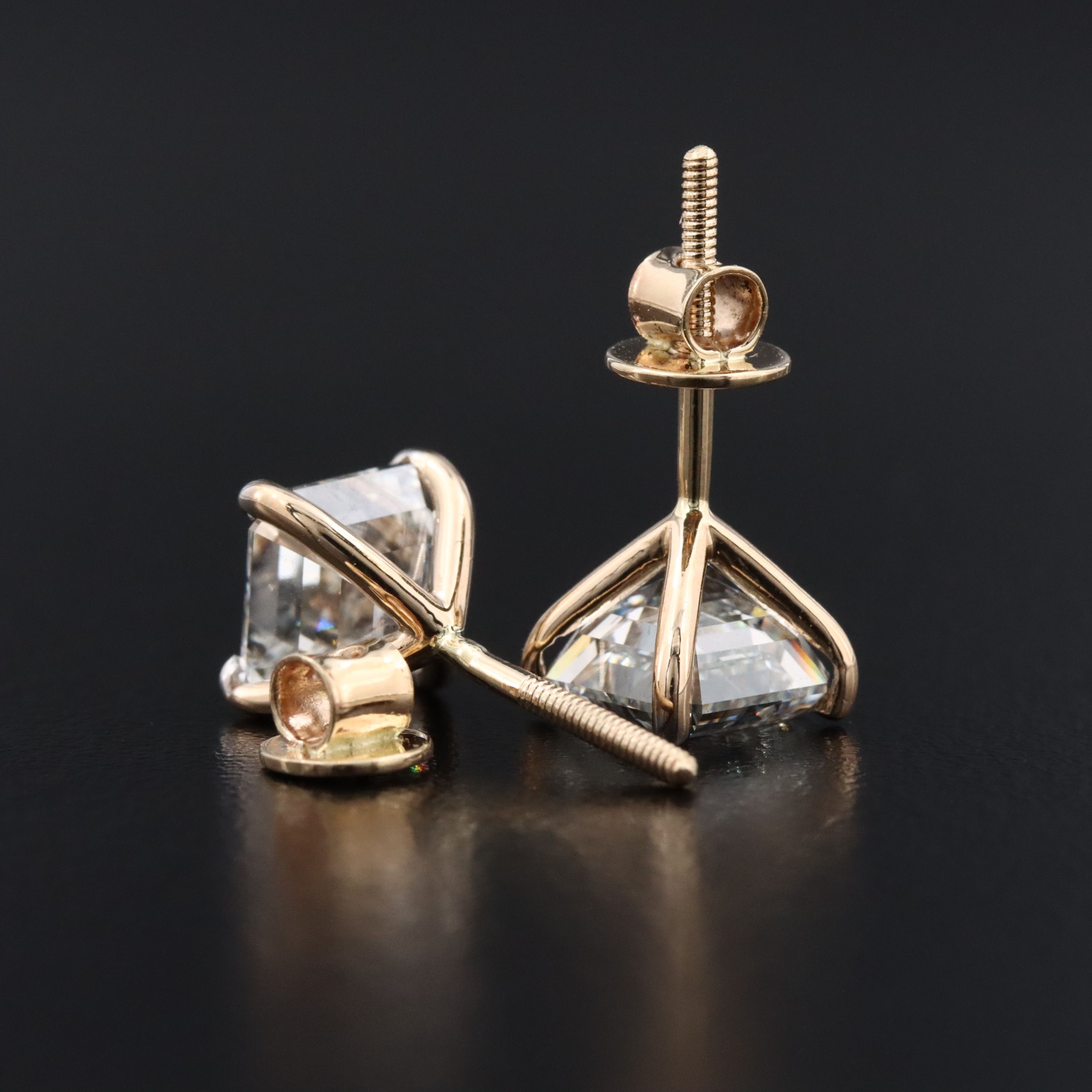 14K 4.18 CTW Lab Grown Diamond Stud Earrings with IGI Report