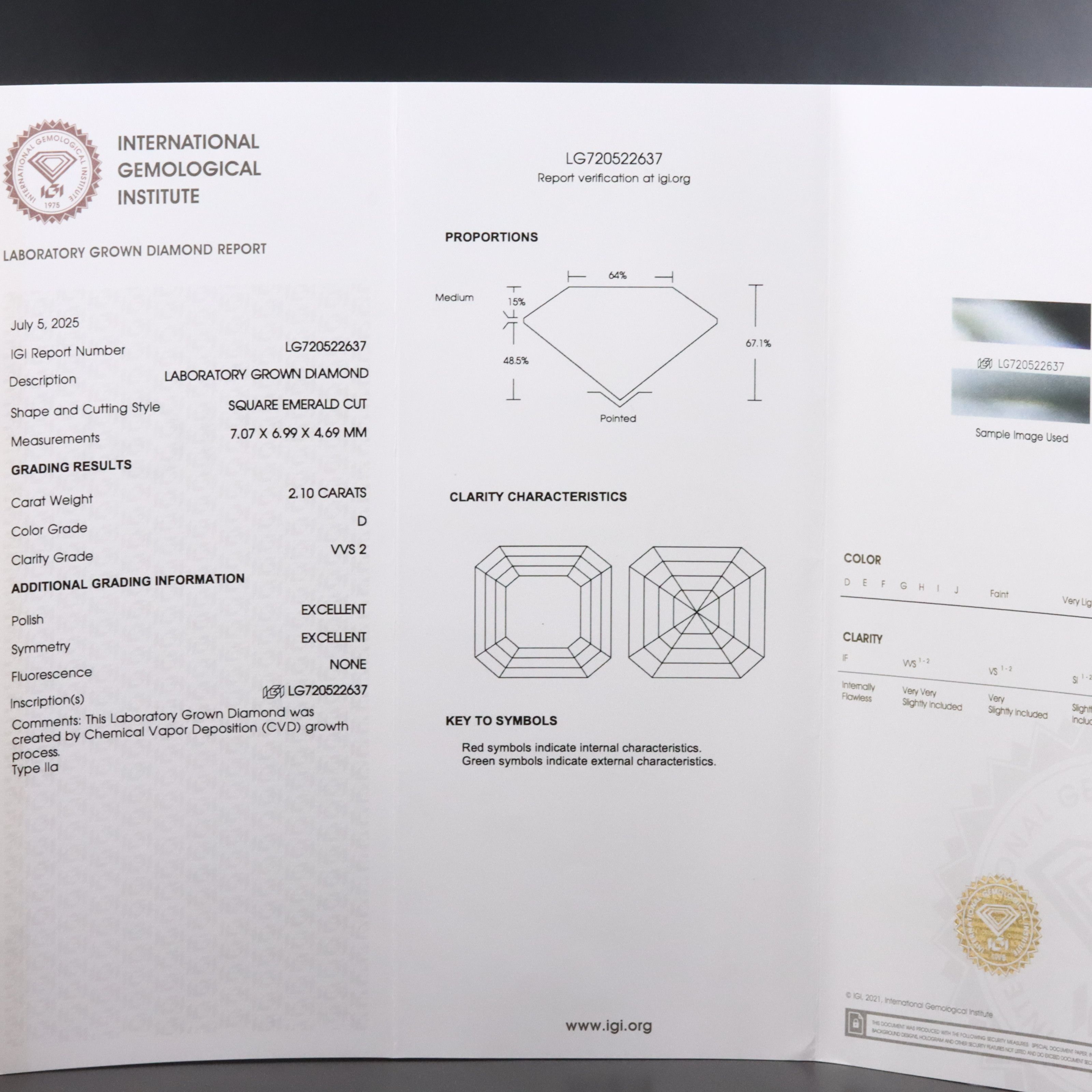 14K 4.18 CTW Lab Grown Diamond Stud Earrings with IGI Report