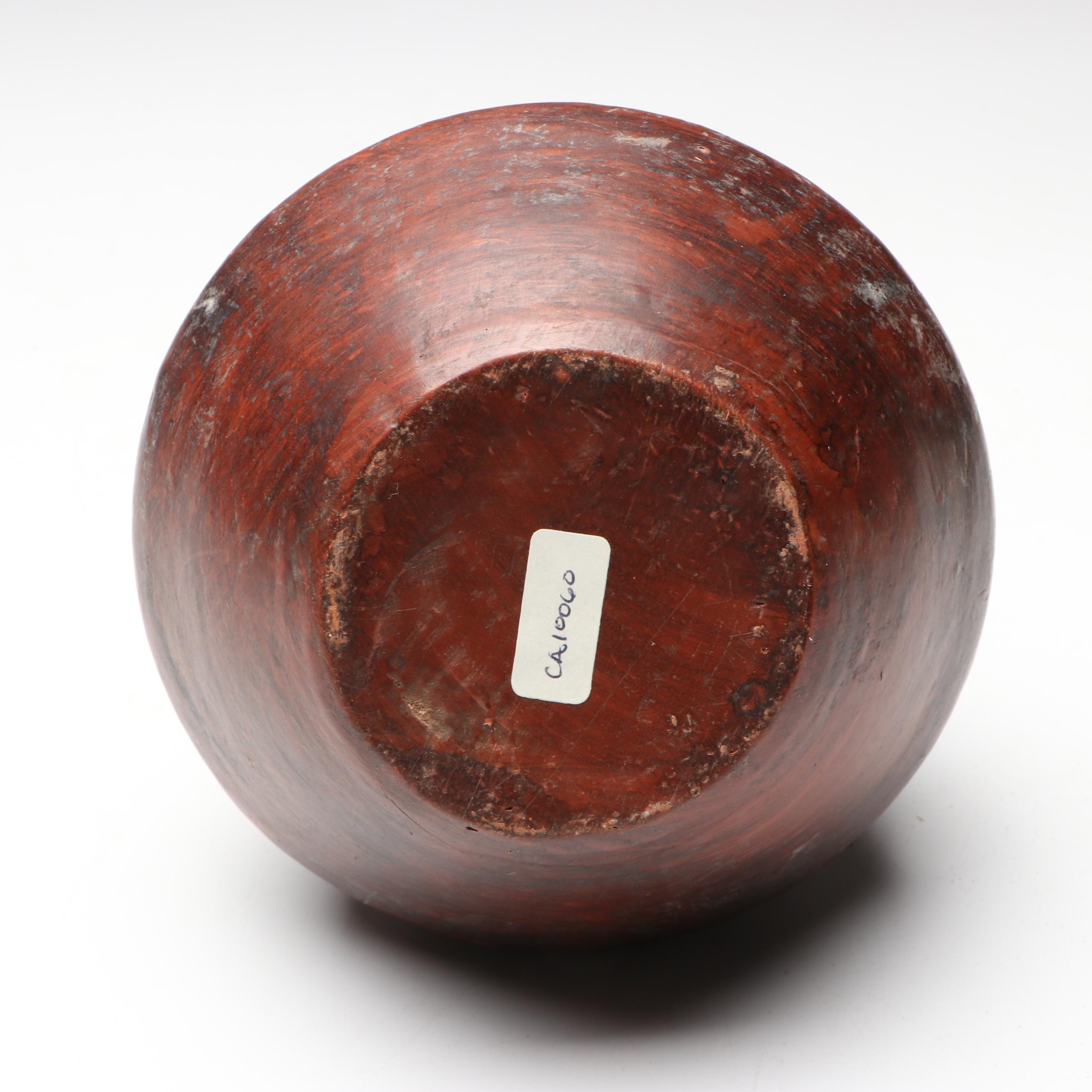 Brazilian Marajoara Style Sgraffito Red Ware Vase