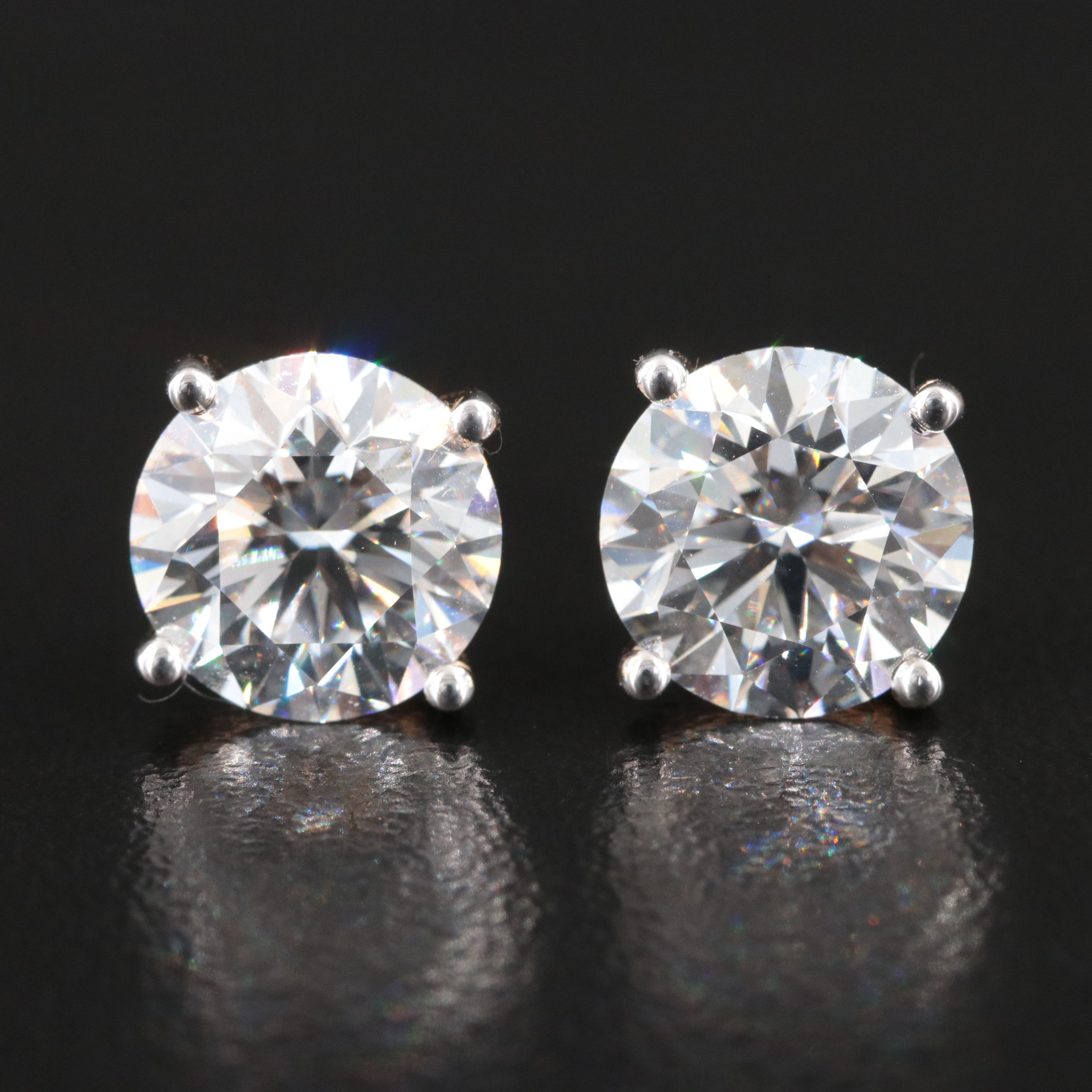 14K 5.06 CTW Lab Grown Diamond Stud Earrings with IGI Reports