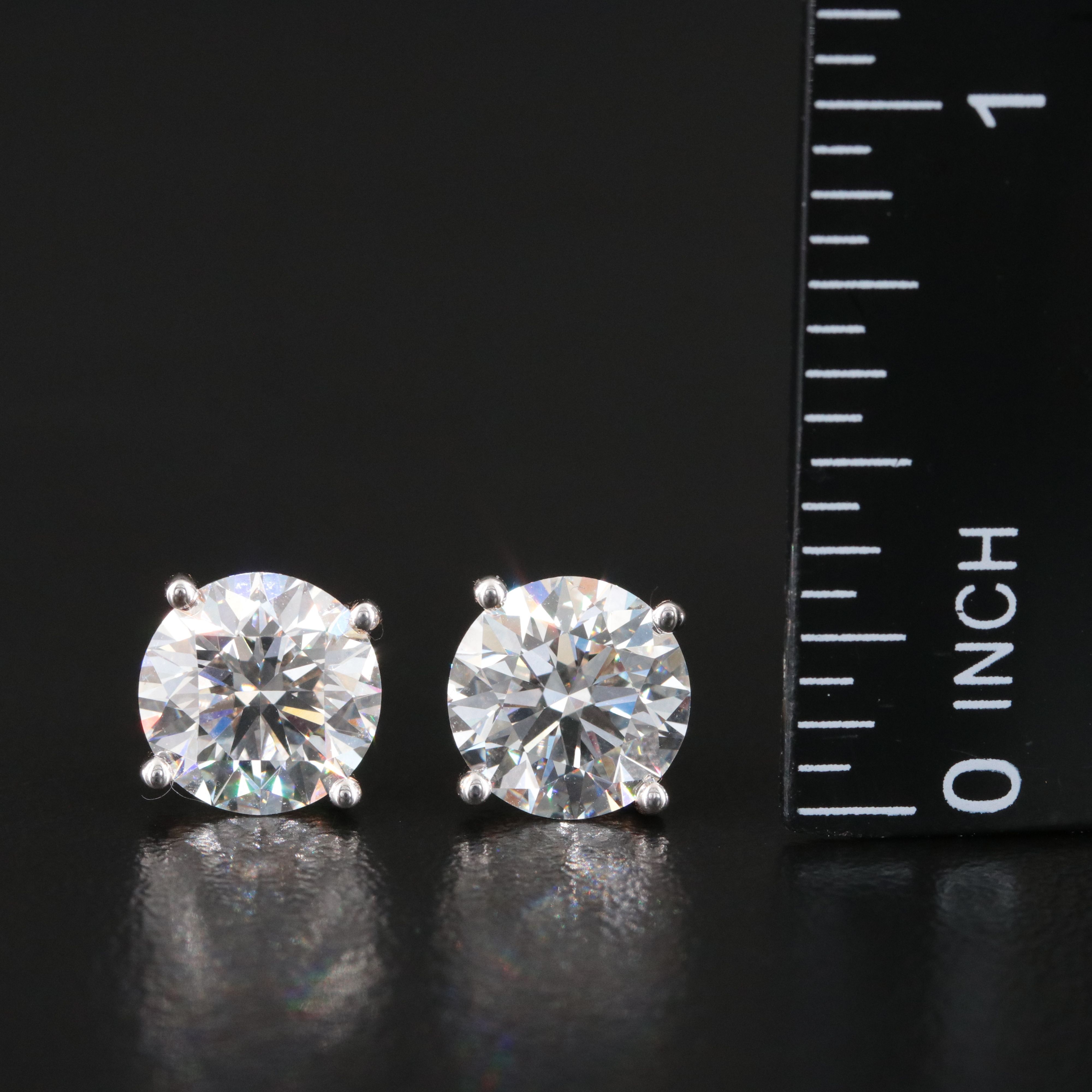 14K 5.06 CTW Lab Grown Diamond Stud Earrings with IGI Reports