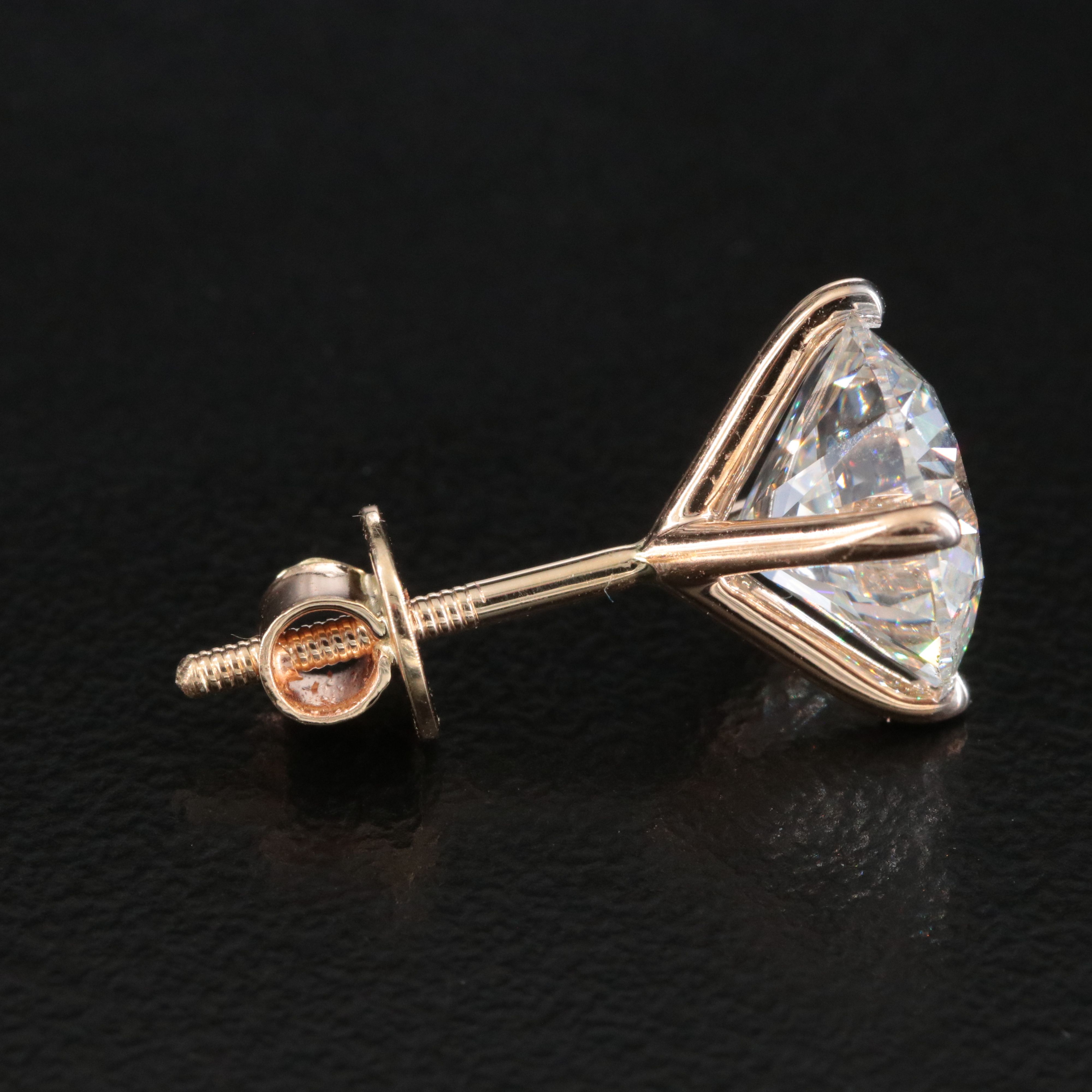 14K 5.06 CTW Lab Grown Diamond Stud Earrings with IGI Reports