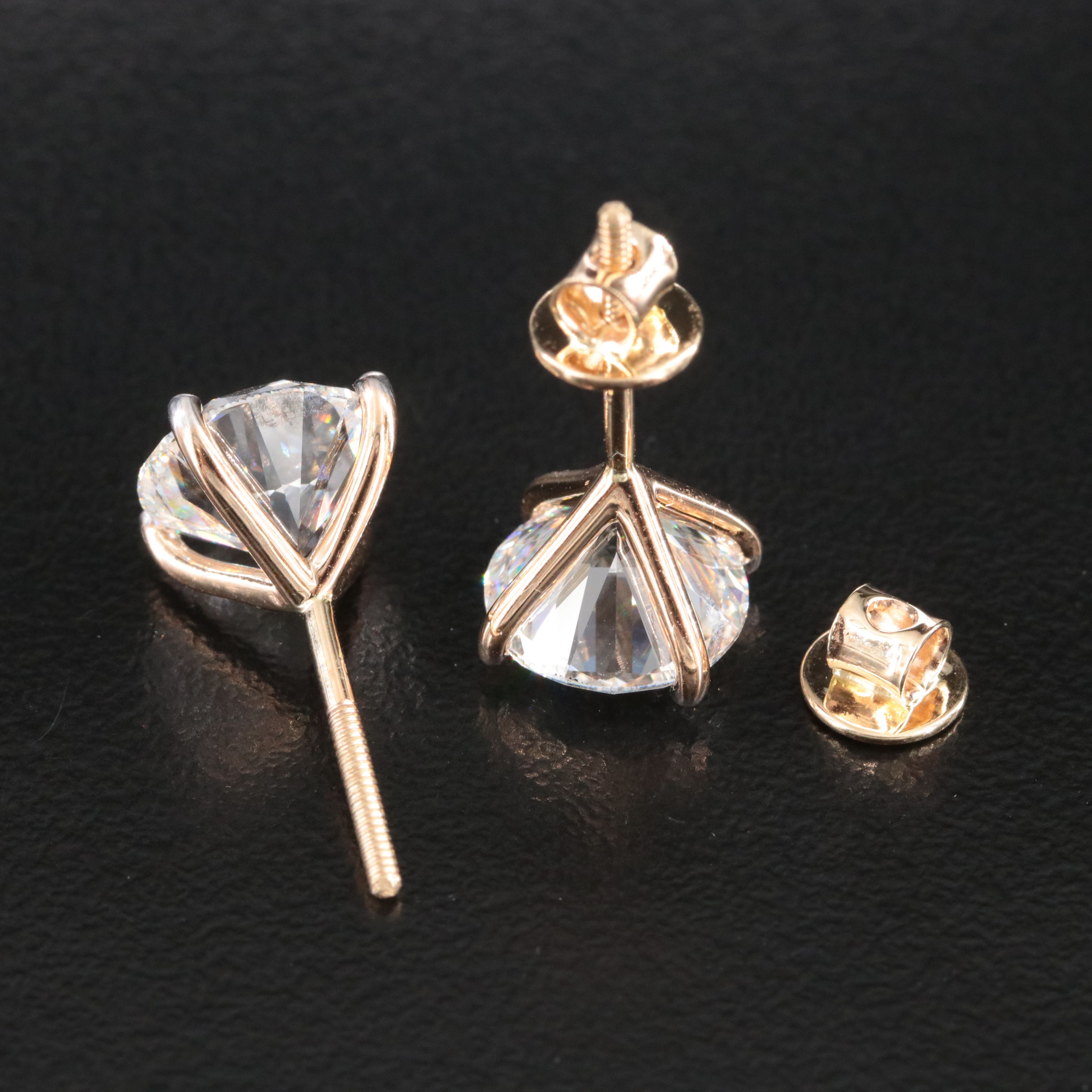 14K 5.06 CTW Lab Grown Diamond Stud Earrings with IGI Reports