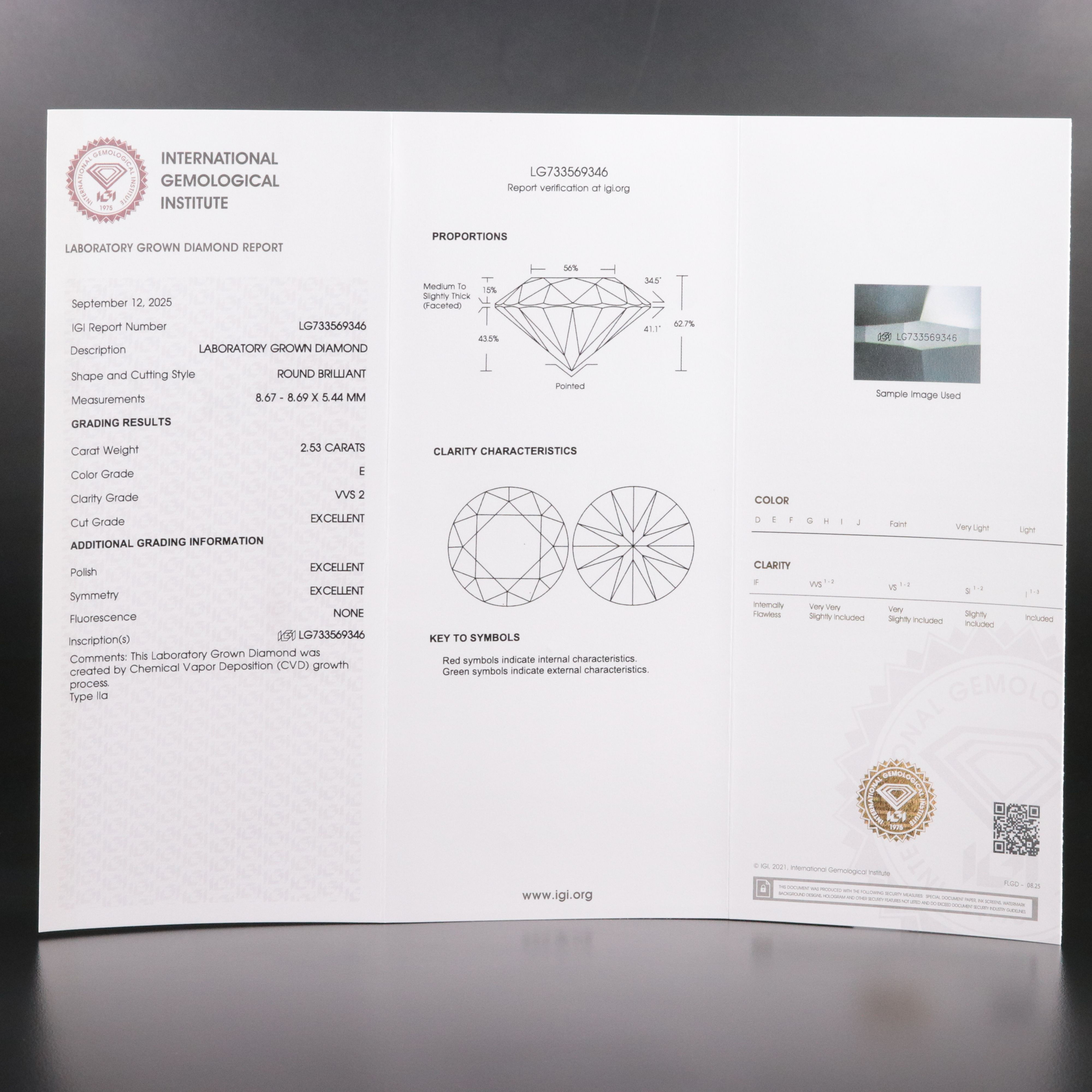 14K 5.06 CTW Lab Grown Diamond Stud Earrings with IGI Reports