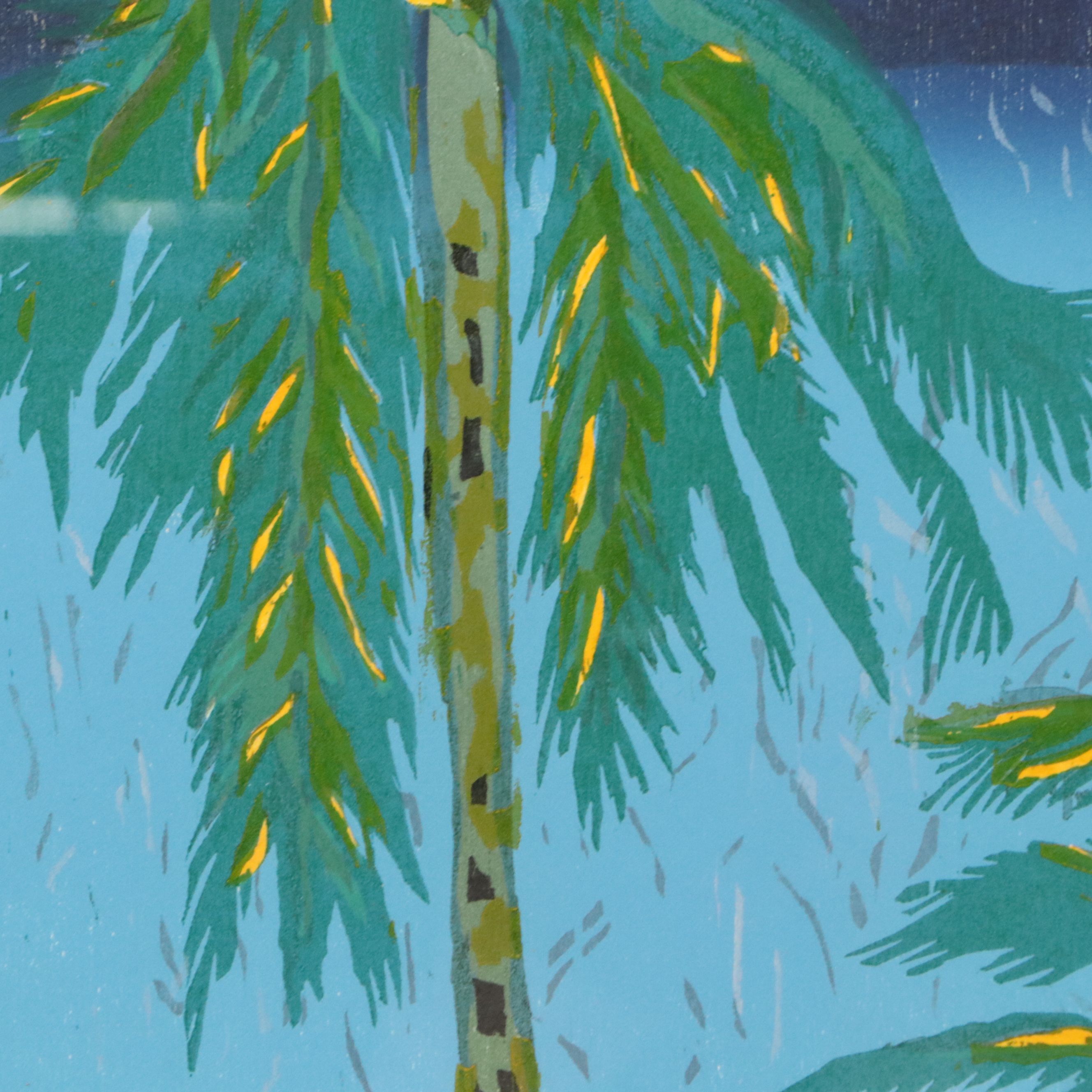 Rafael Ferrer Coastal Landscape Woodcut "Oriente Tropical"