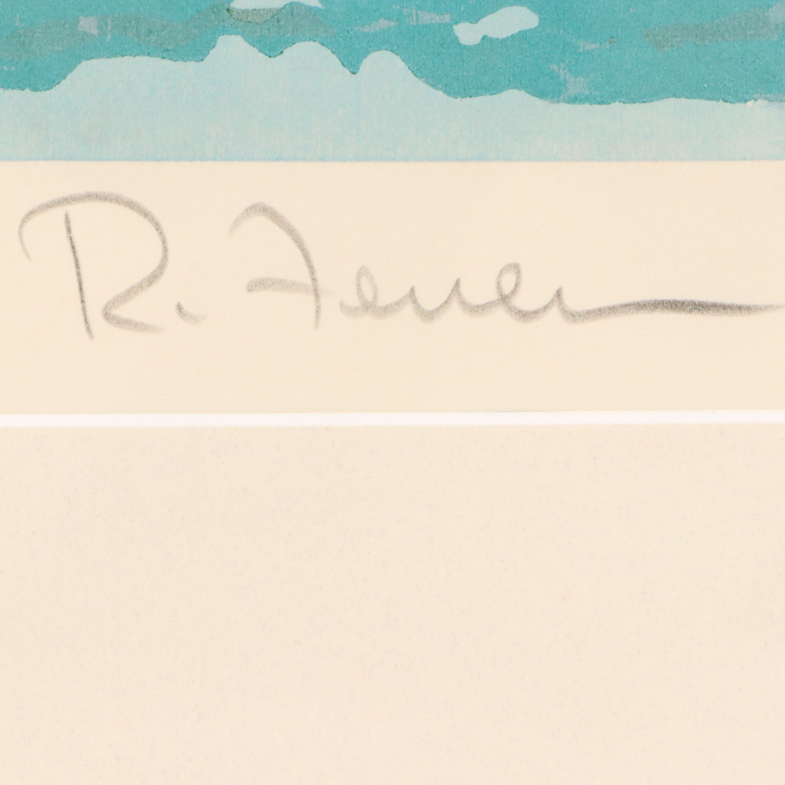 Rafael Ferrer Coastal Landscape Woodcut "Oriente Tropical"