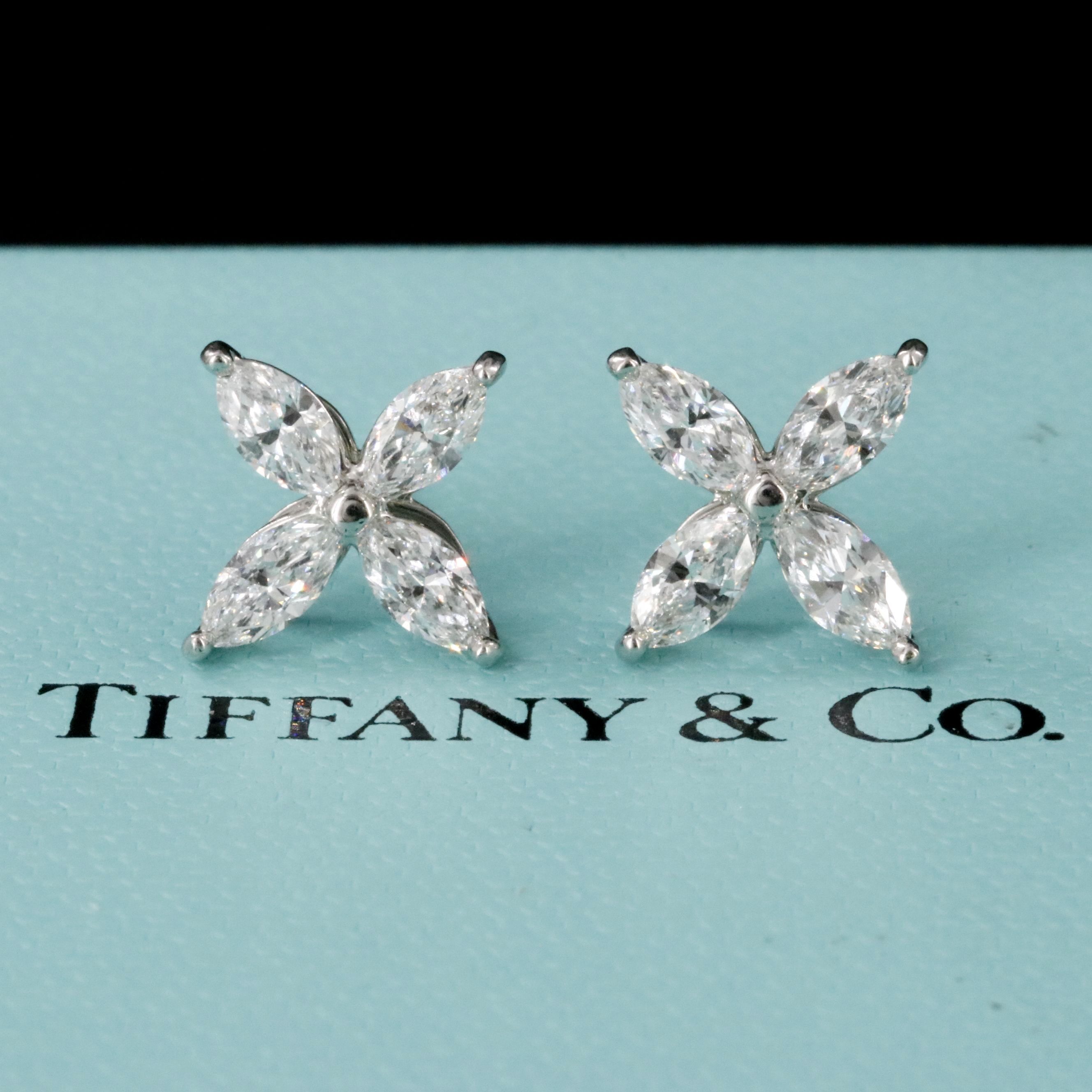 Tiffany & Co. Victoria 1.86 CTW Diamond Platinum Earrings