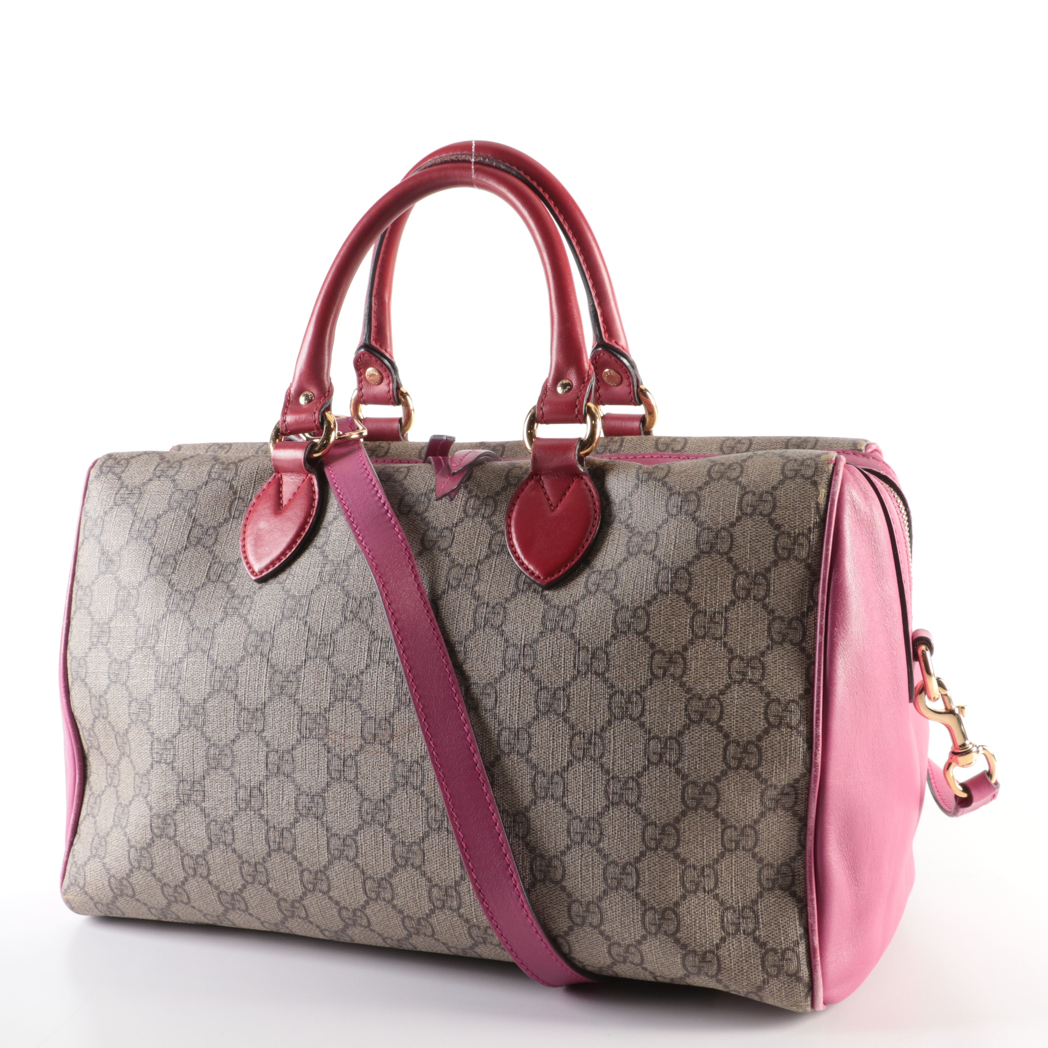 Gucci GG Supreme Monogram Moon Calfskin Boston Bag