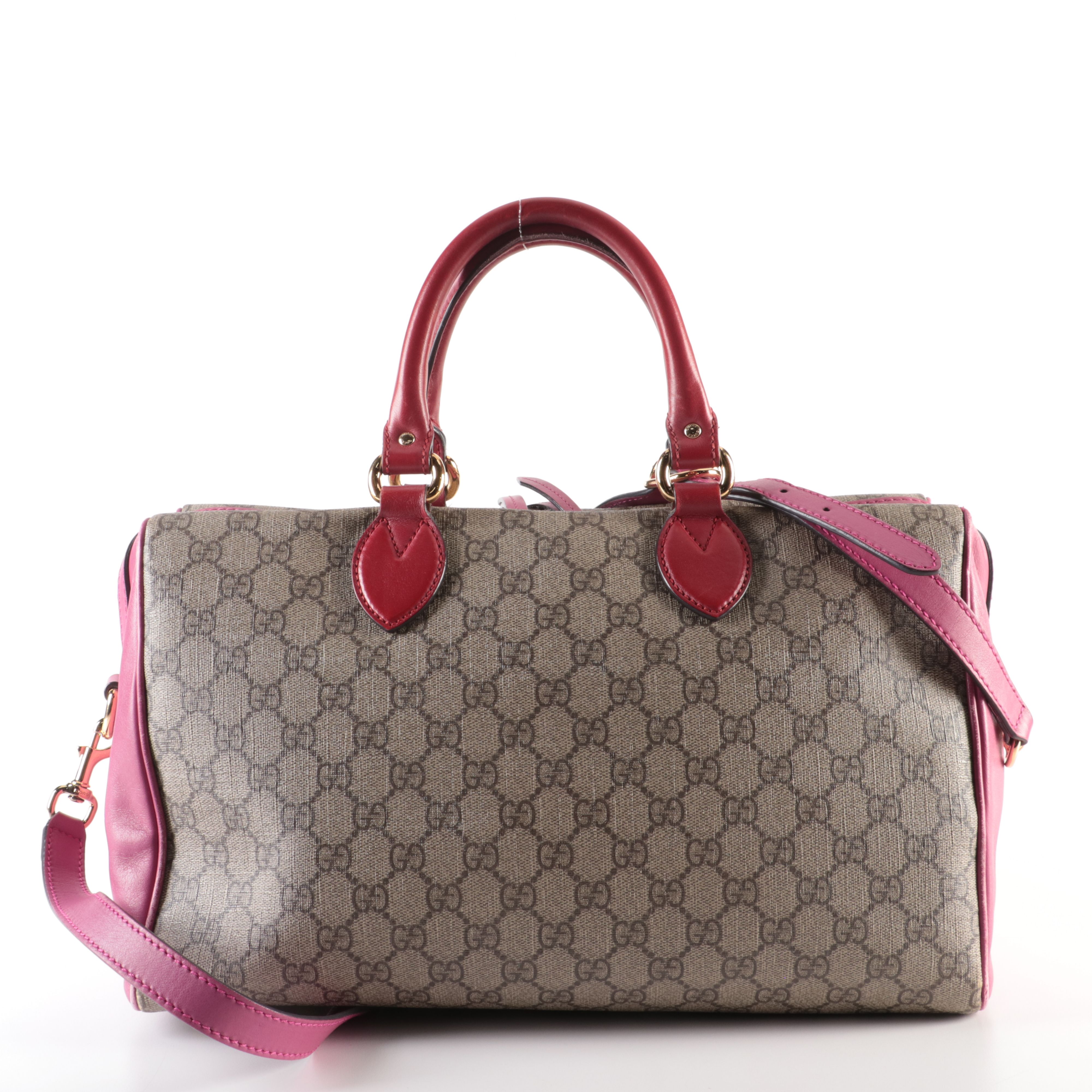 Gucci GG Supreme Monogram Moon Calfskin Boston Bag