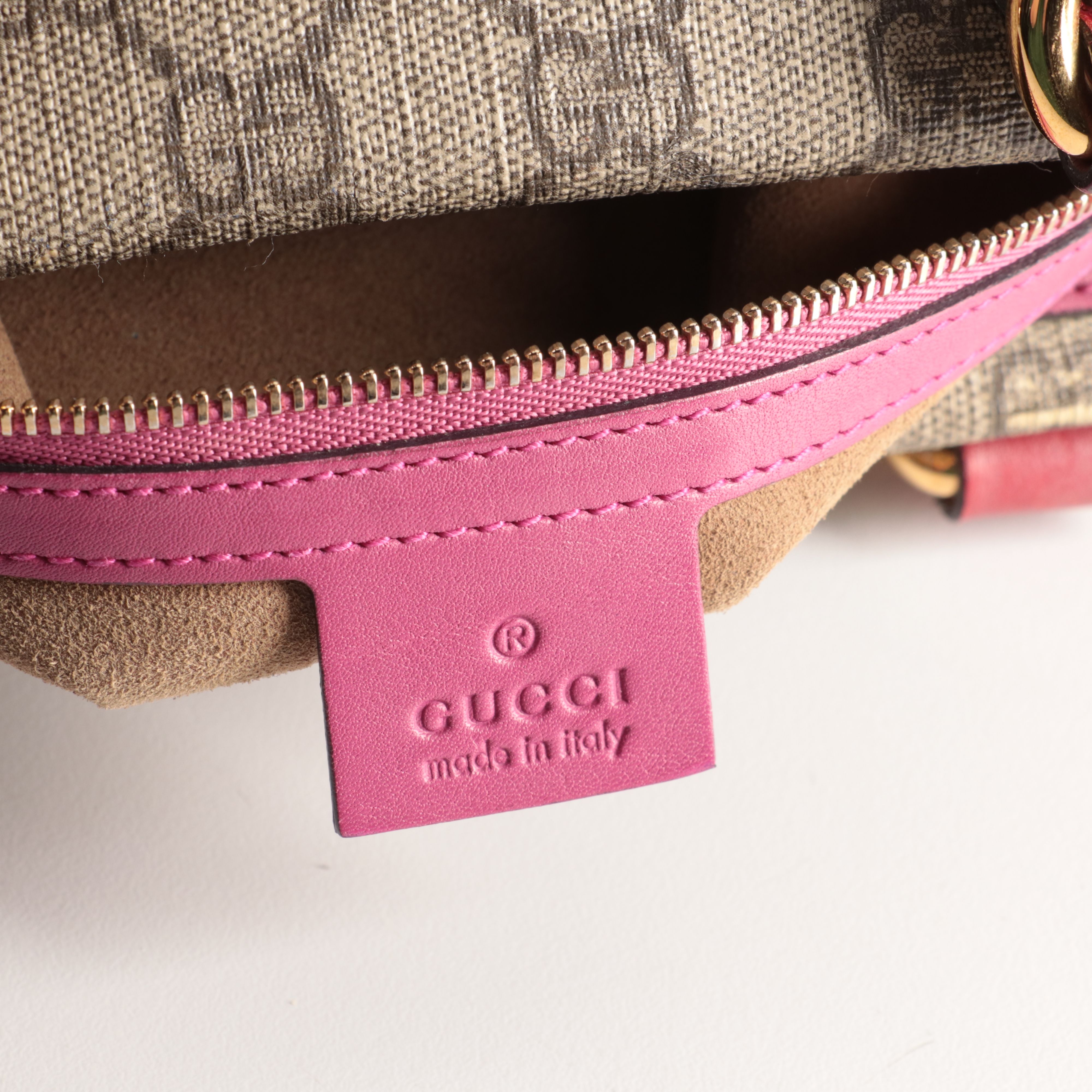 Gucci GG Supreme Monogram Moon Calfskin Boston Bag