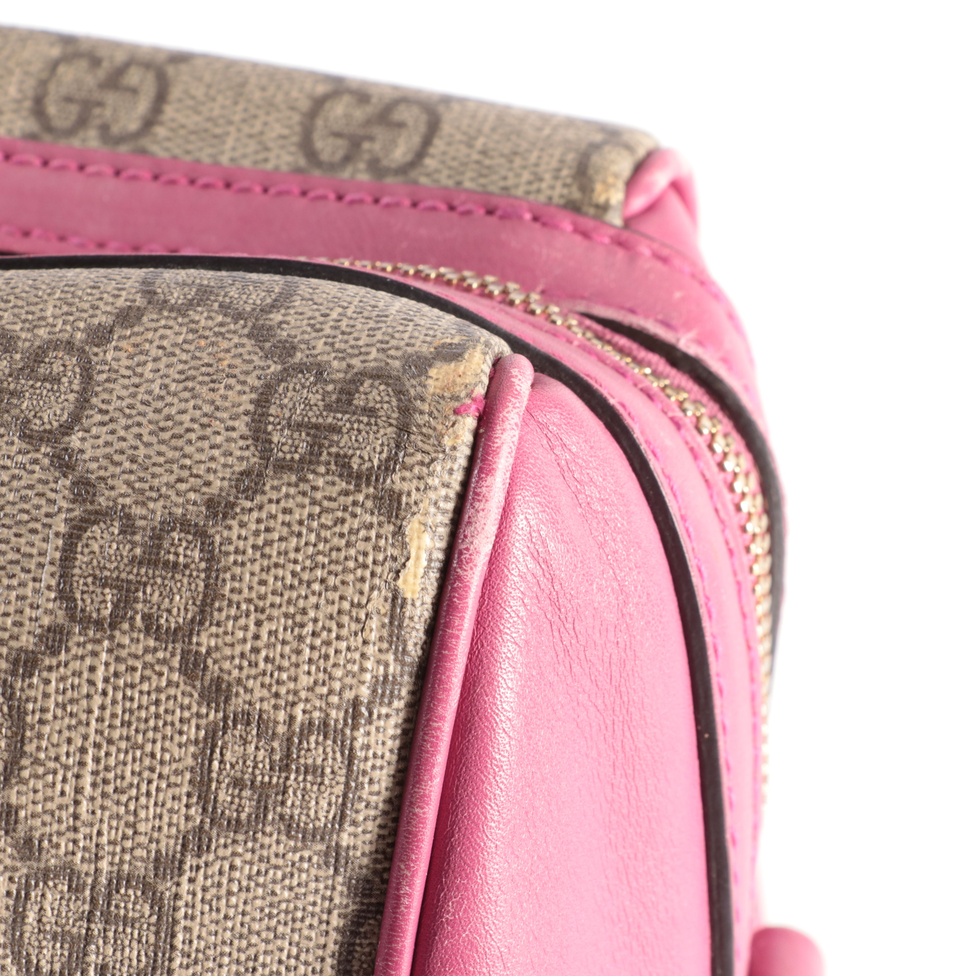 Gucci GG Supreme Monogram Moon Calfskin Boston Bag