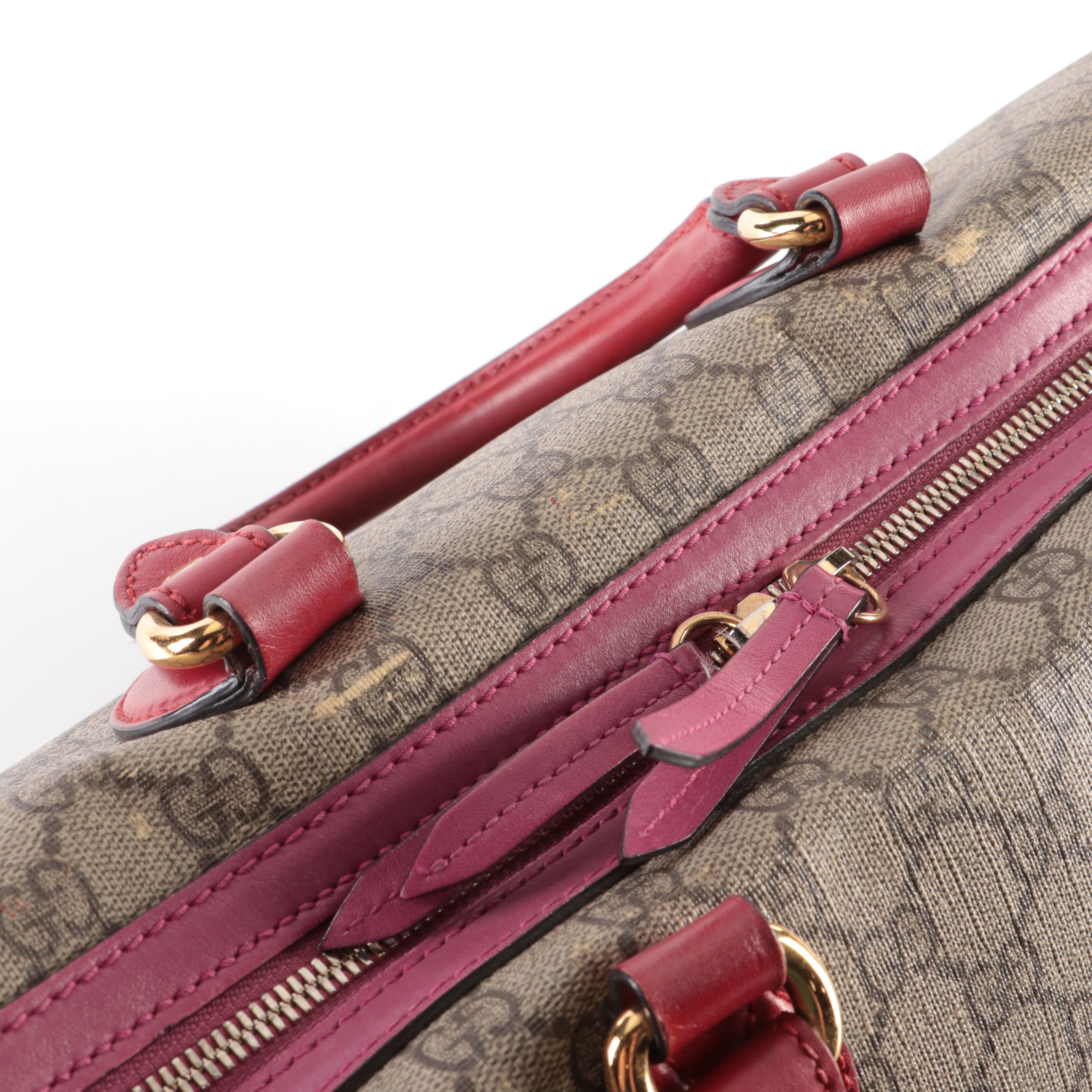 Gucci GG Supreme Monogram Moon Calfskin Boston Bag