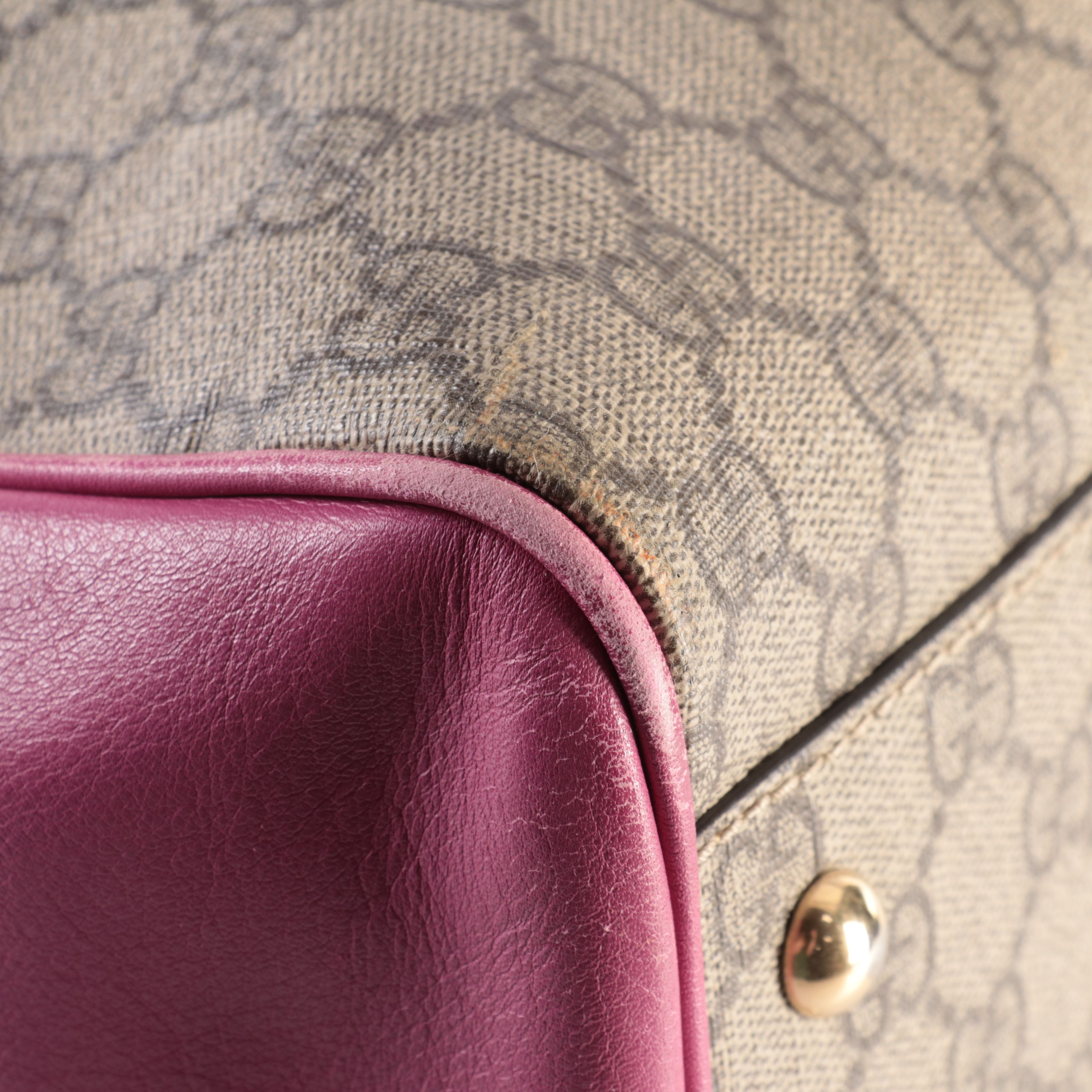 Gucci GG Supreme Monogram Moon Calfskin Boston Bag