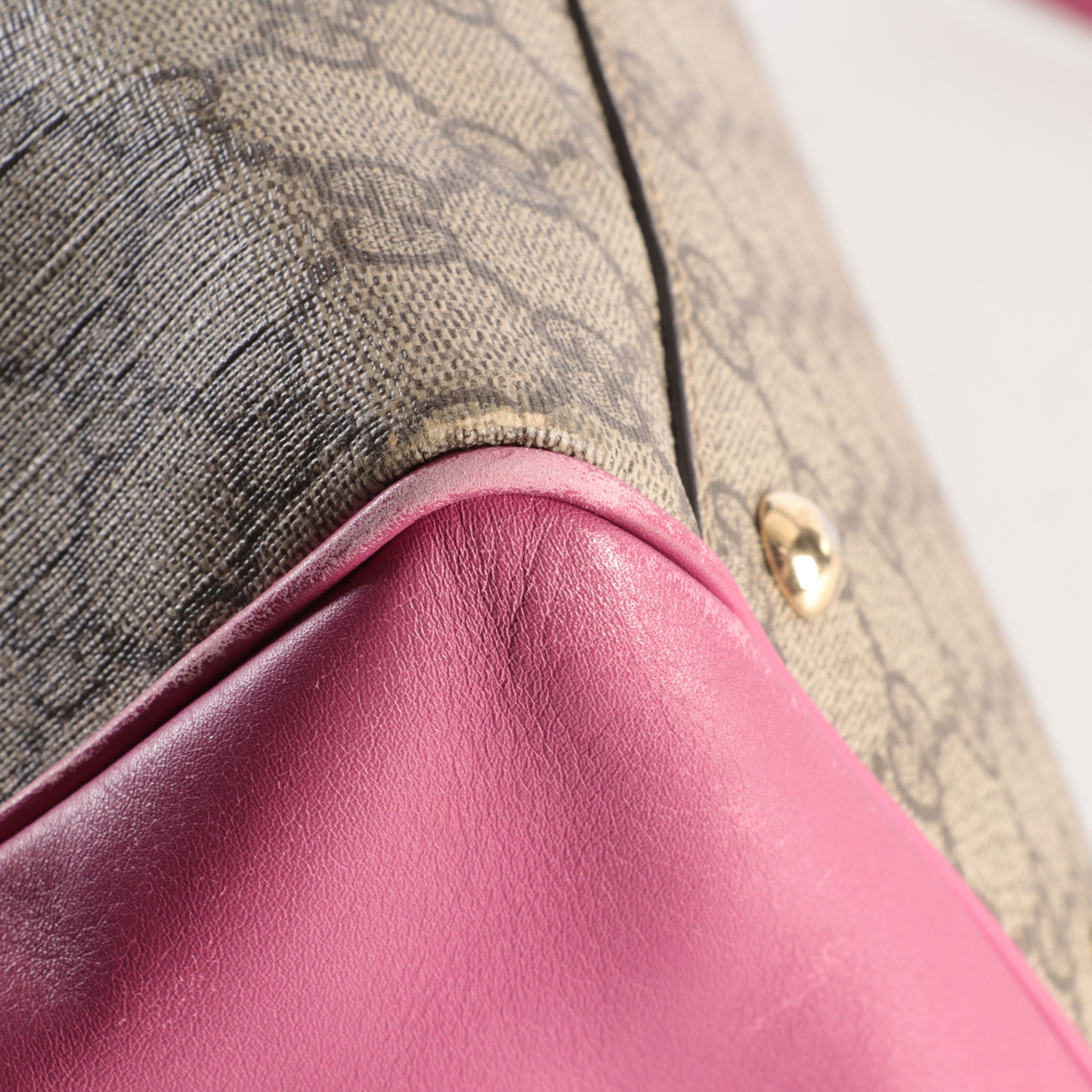 Gucci GG Supreme Monogram Moon Calfskin Boston Bag