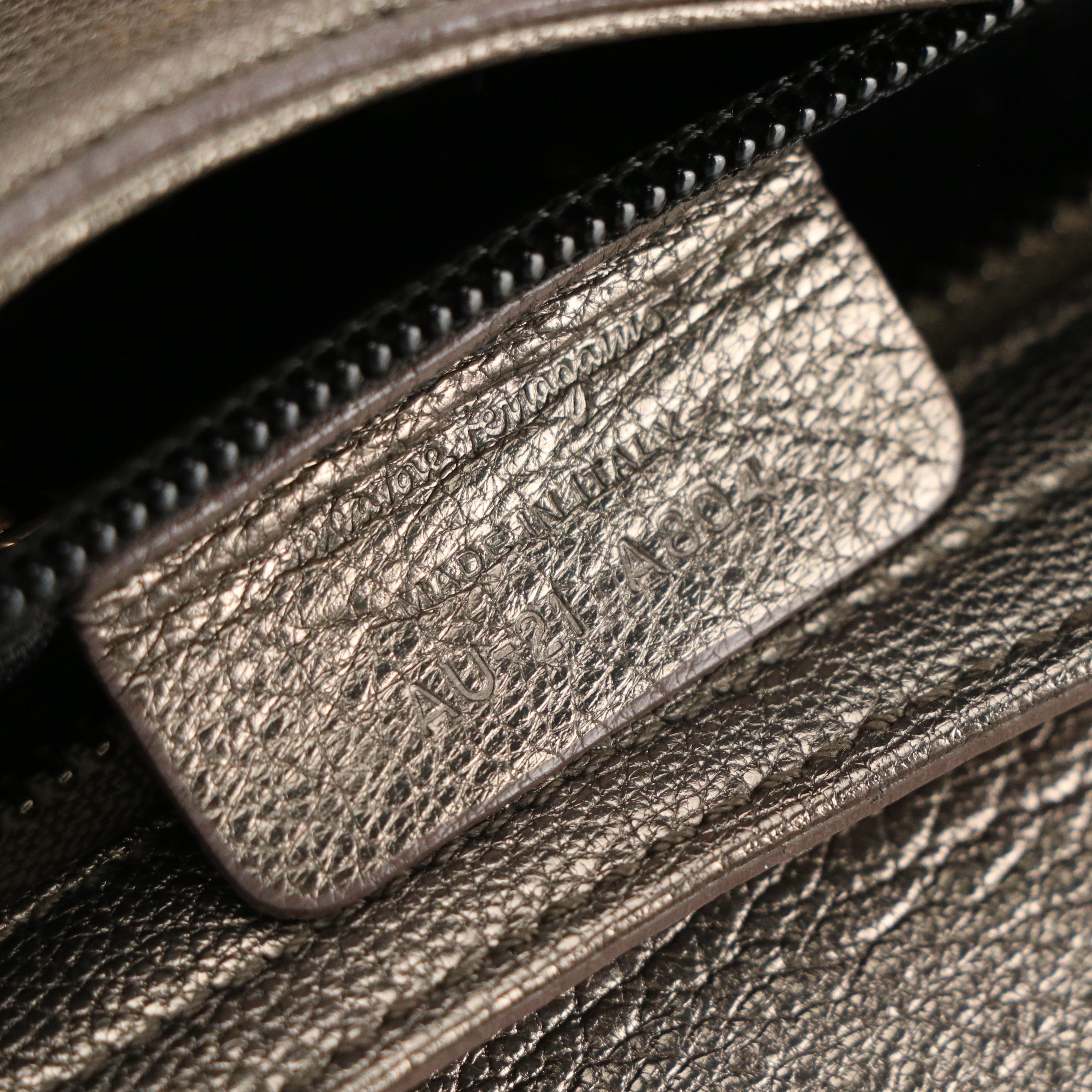 Salvatore Ferragamo Marisa Satchel in Flower Perforated Metallic Leather