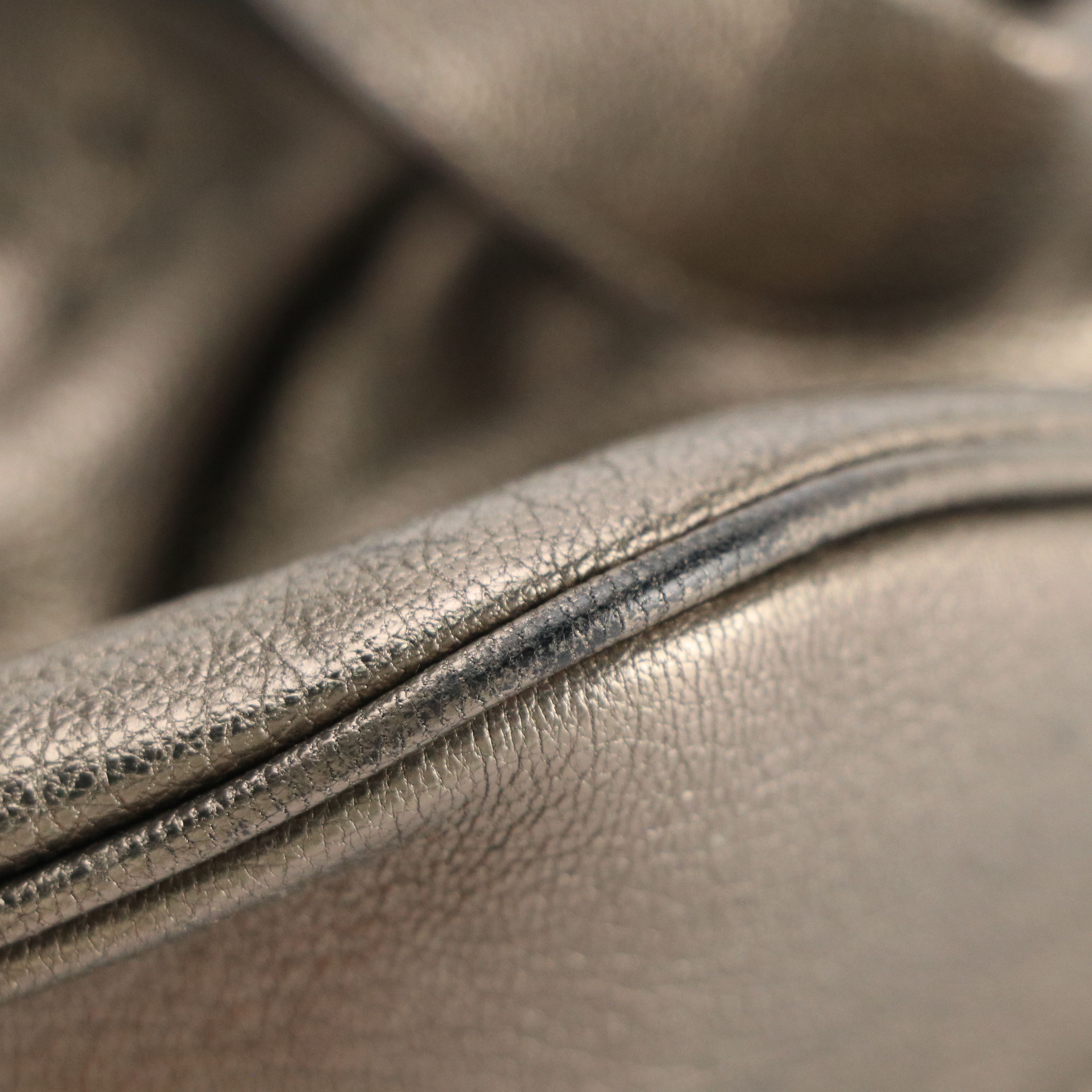 Salvatore Ferragamo Marisa Satchel in Flower Perforated Metallic Leather