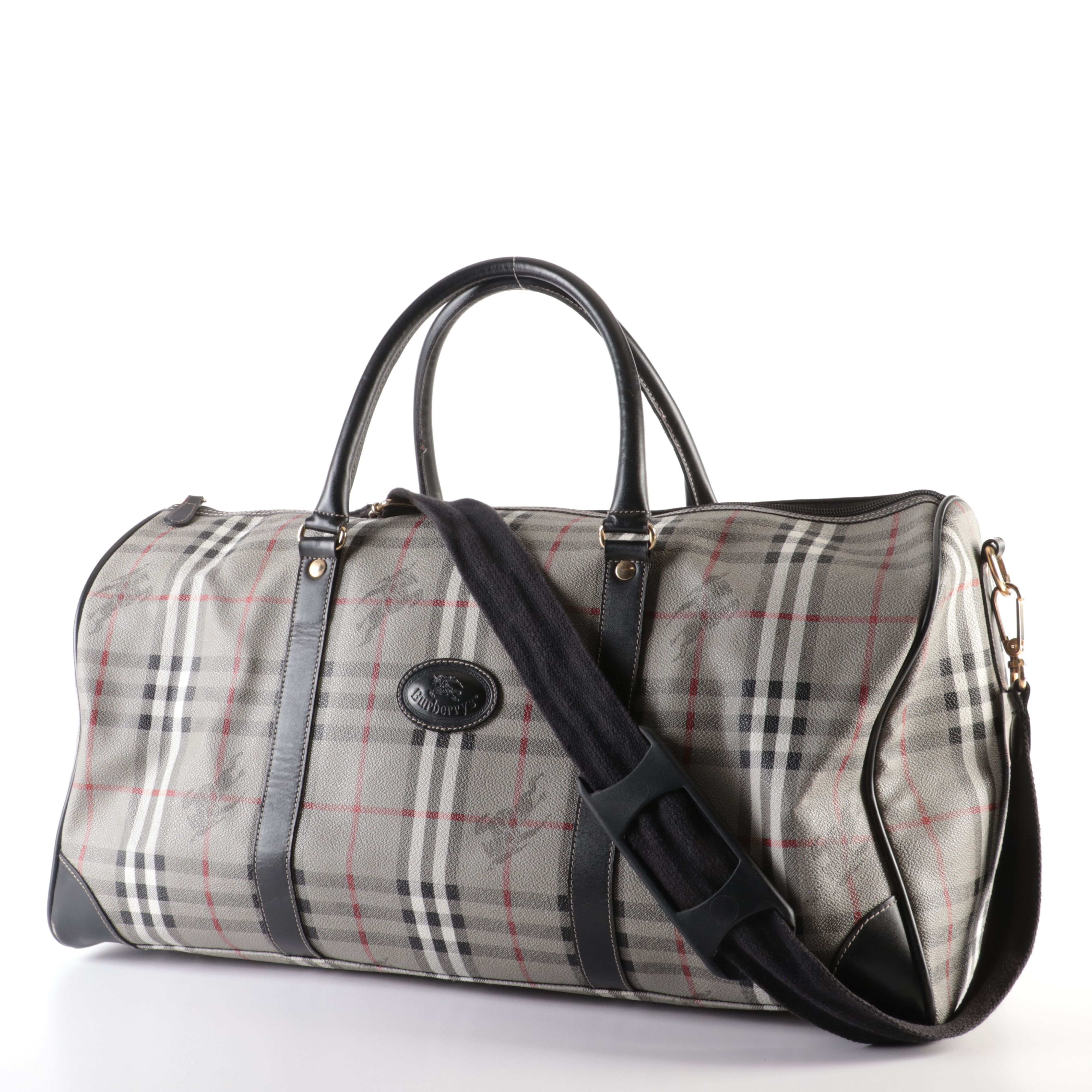 Burberrys Nova Check PVC Boston Bag