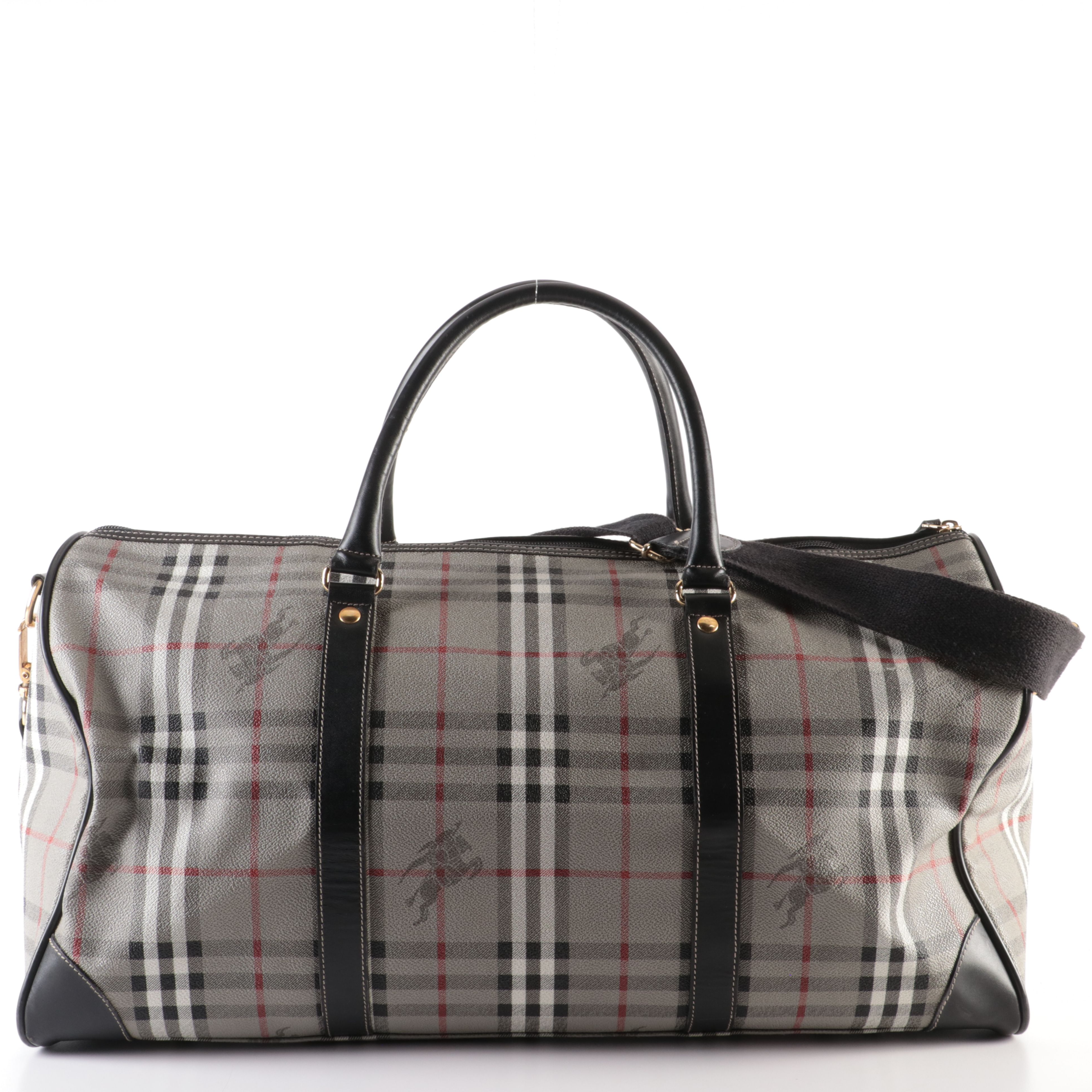 Burberrys Nova Check PVC Boston Bag
