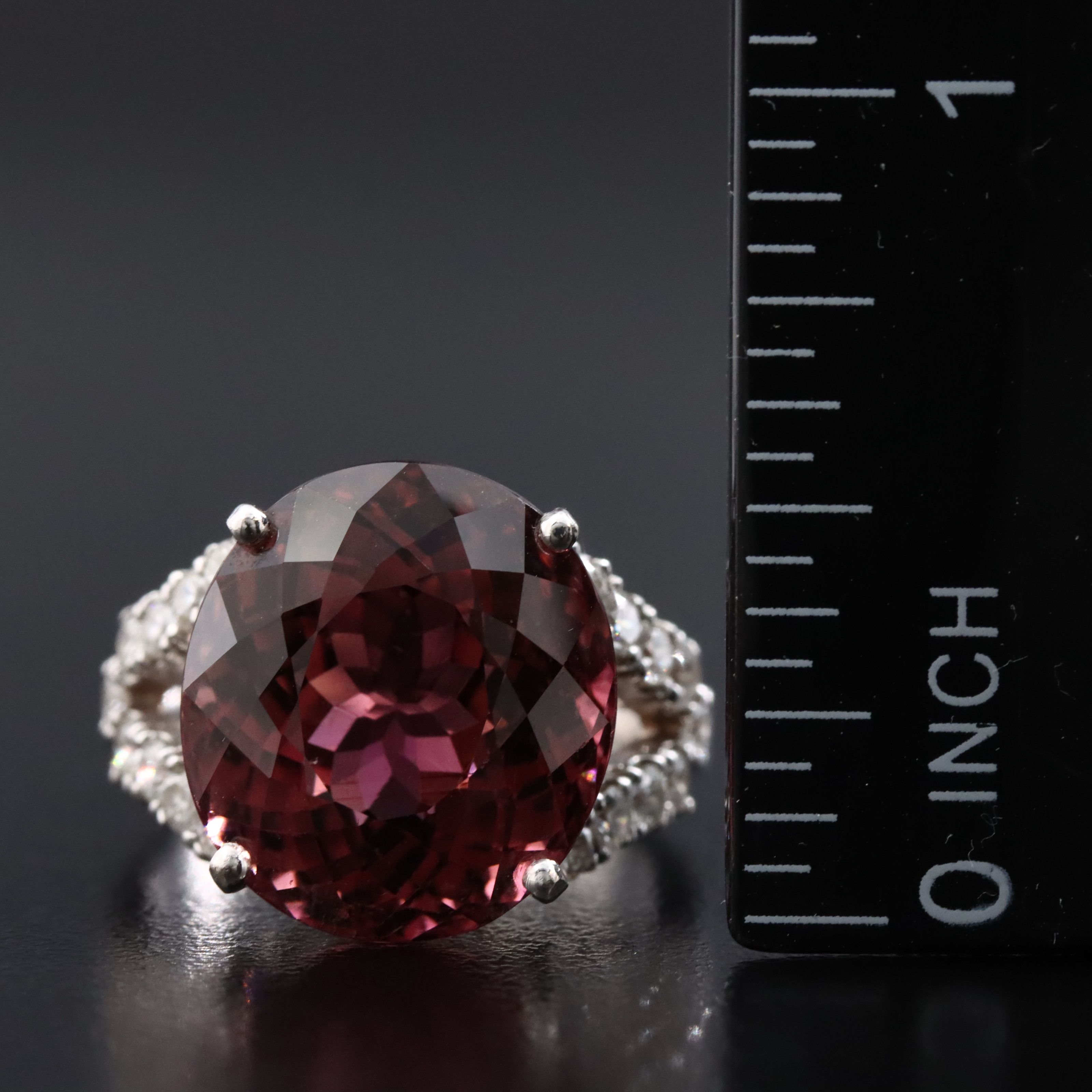 14K 14.36 CT Tourmaline and Diamond Ring