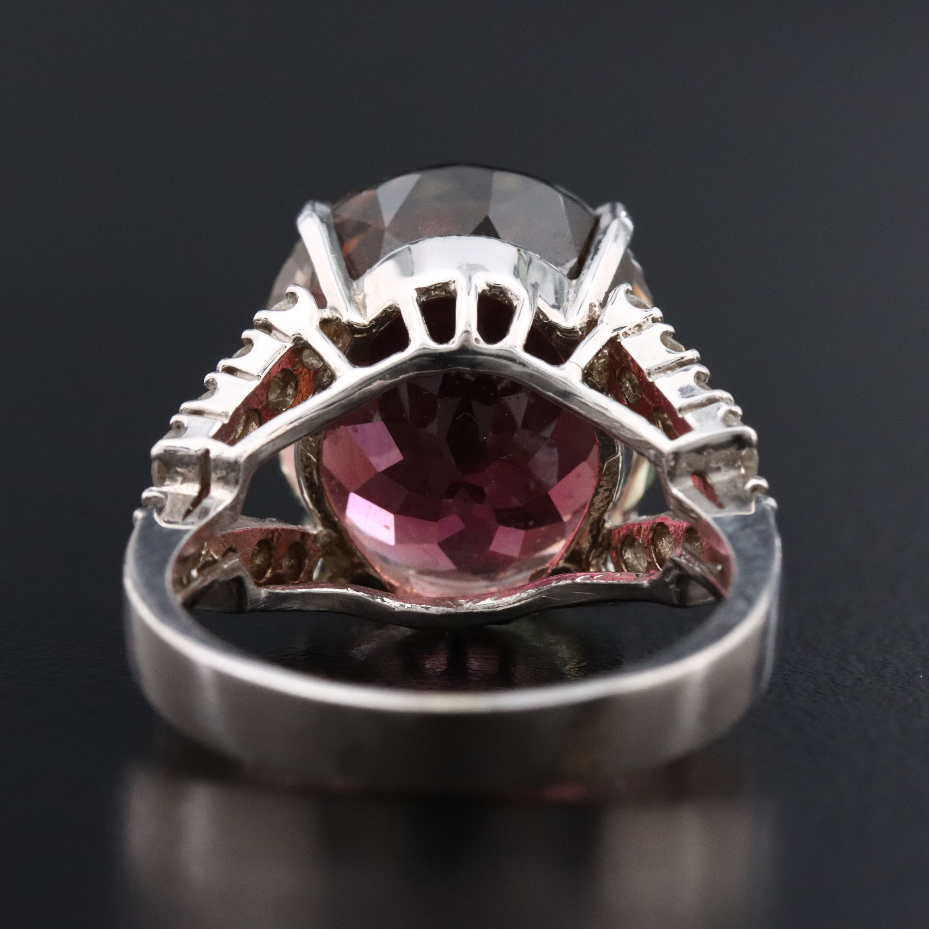 14K 14.36 CT Tourmaline and Diamond Ring
