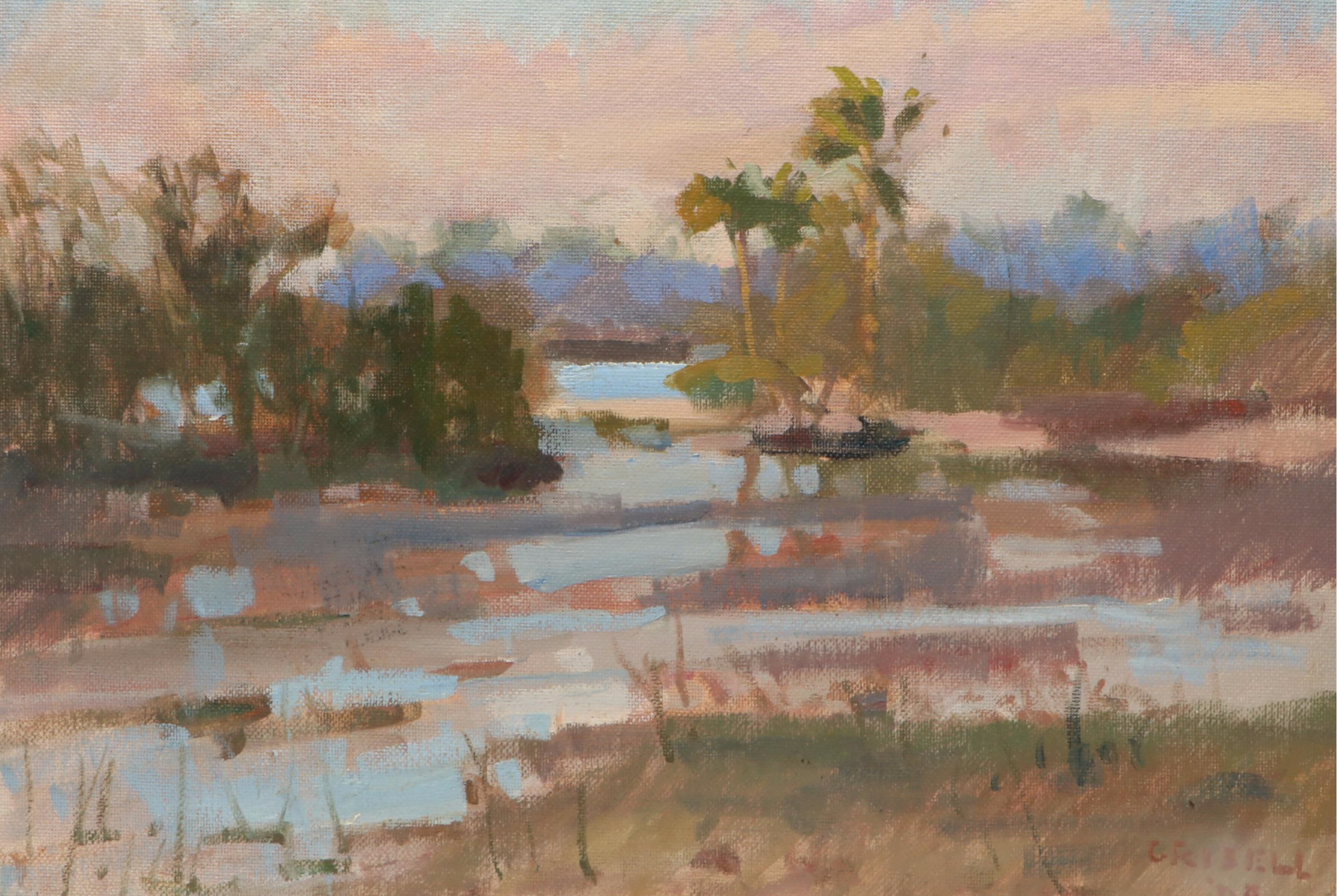 Susan Grisell Aquatic Landscape Oil Painting "Florida Wetland," 2008