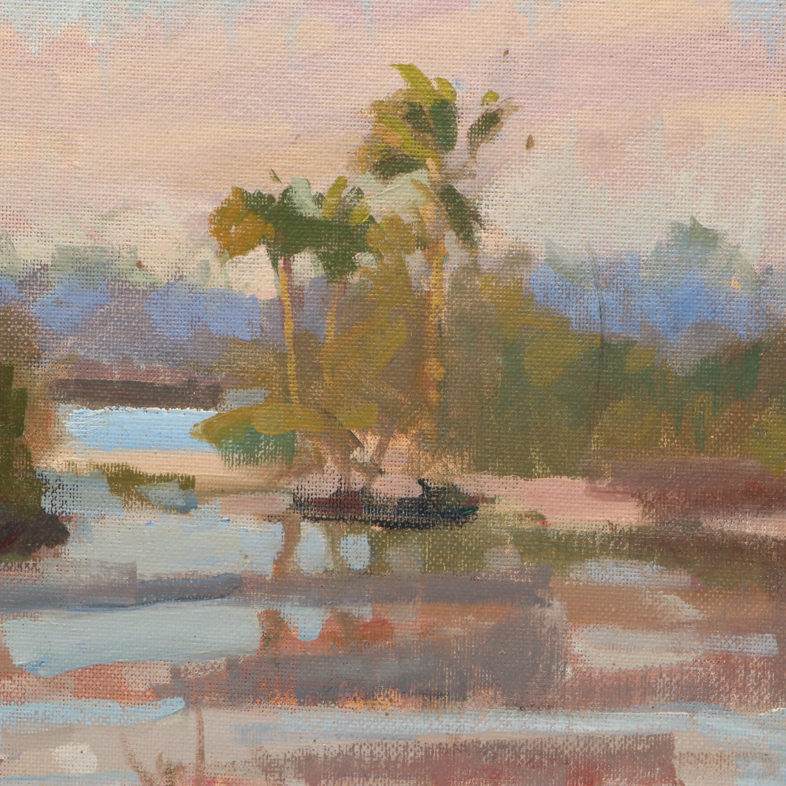 Susan Grisell Aquatic Landscape Oil Painting "Florida Wetland," 2008