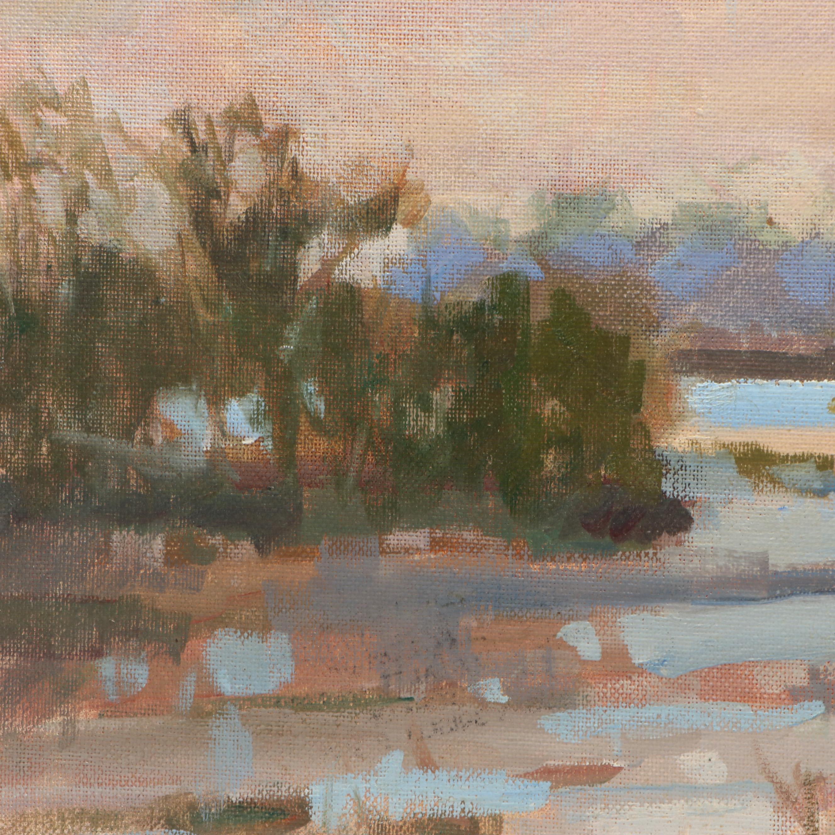 Susan Grisell Aquatic Landscape Oil Painting "Florida Wetland," 2008