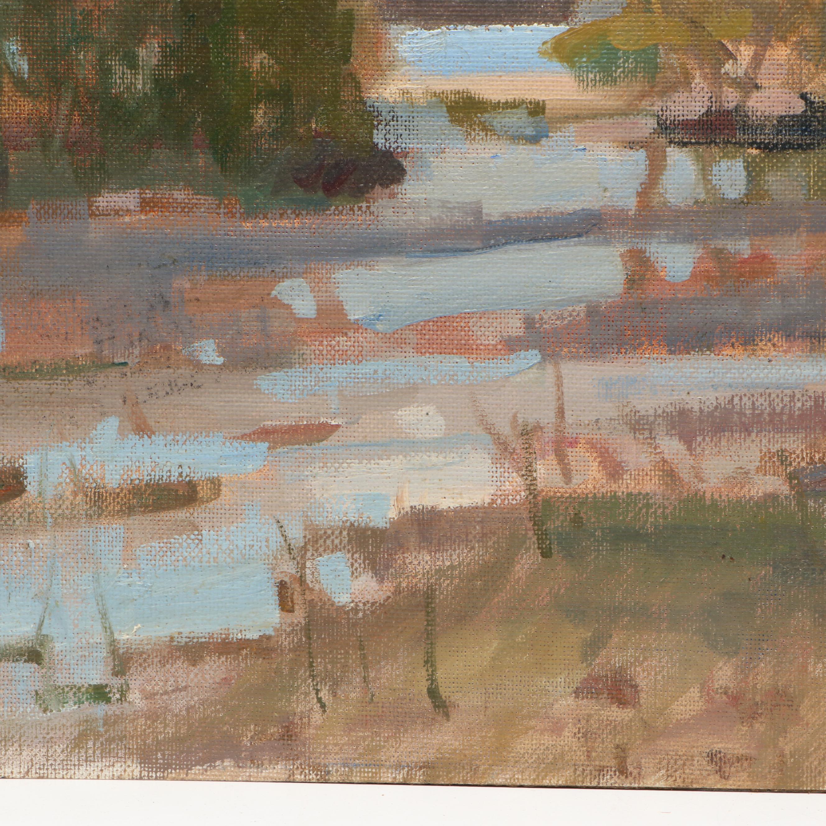 Susan Grisell Aquatic Landscape Oil Painting "Florida Wetland," 2008