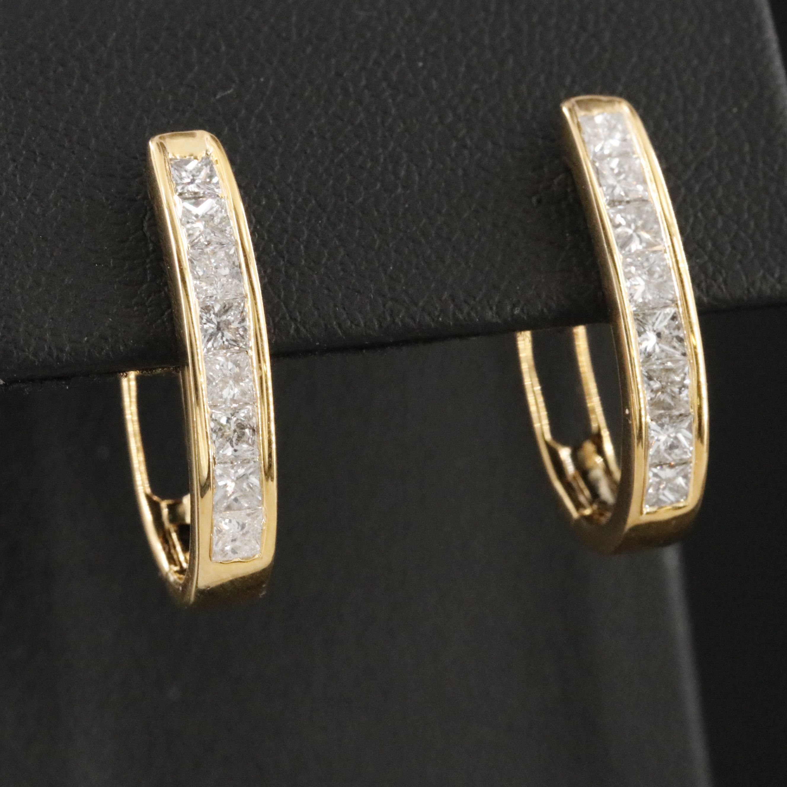 14K 1.50 CTW Diamond Hoop Earrings