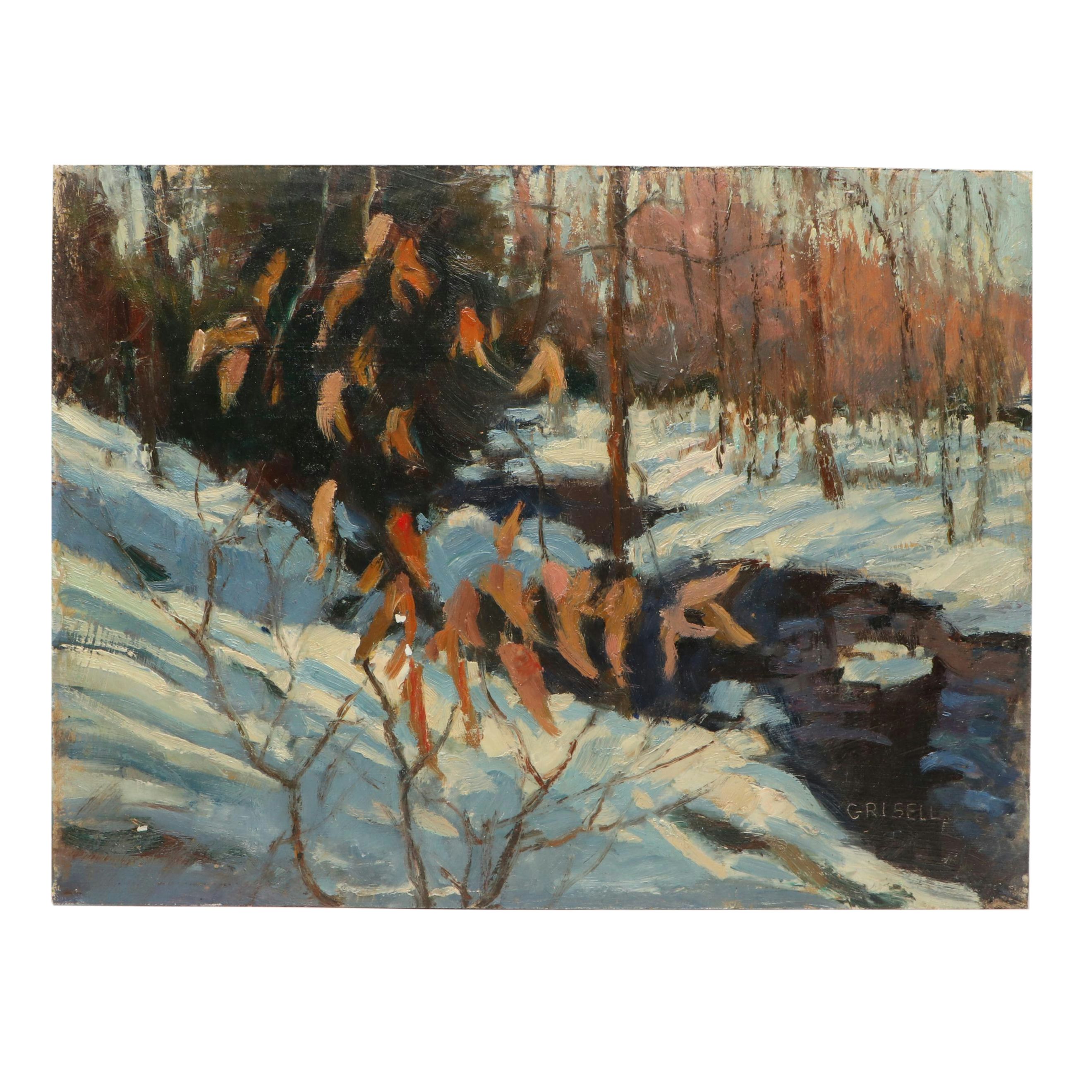 Susan Grisell Winter Landscape Oil Painting