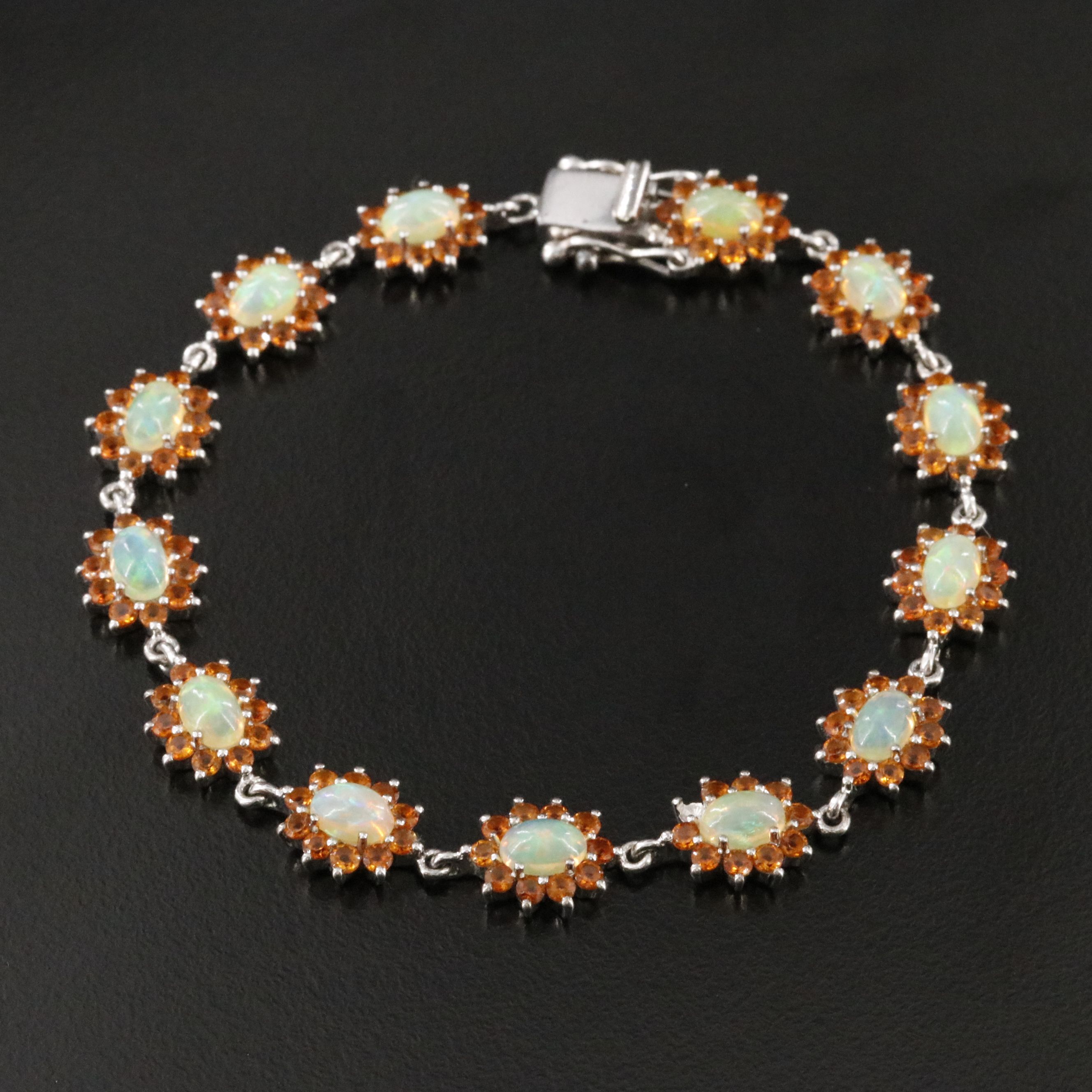 Sterling Opal and Citrine Bracelet