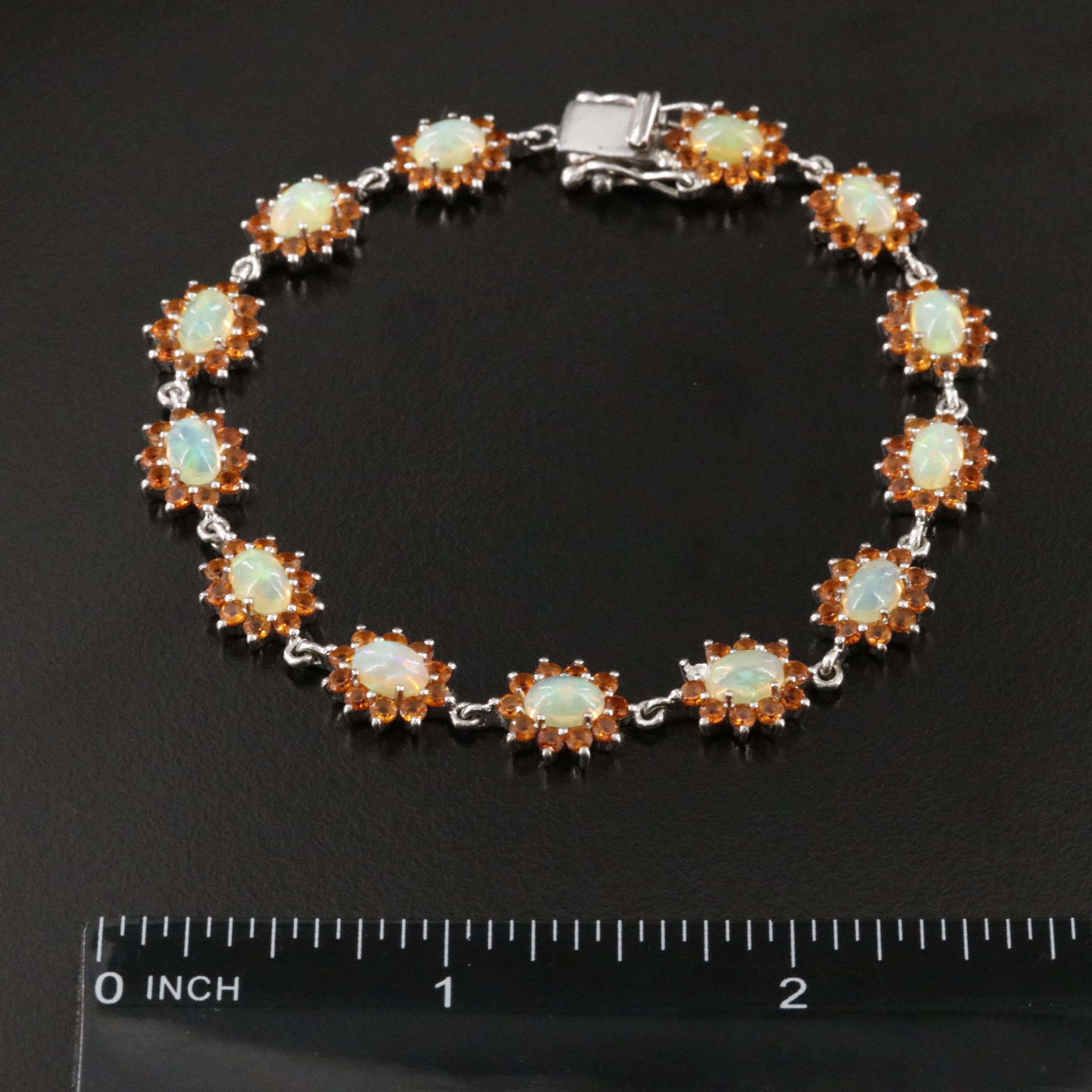 Sterling Opal and Citrine Bracelet