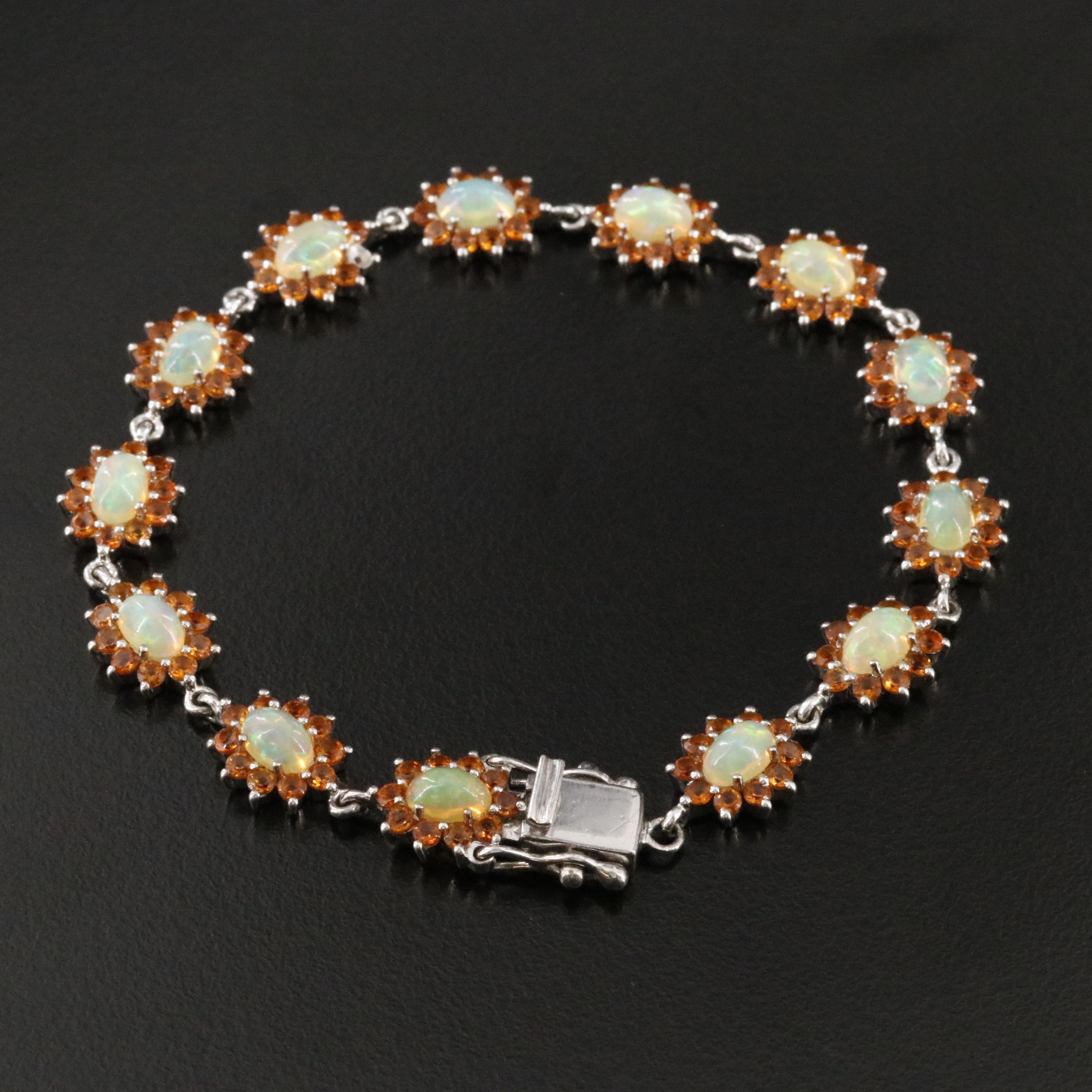 Sterling Opal and Citrine Bracelet