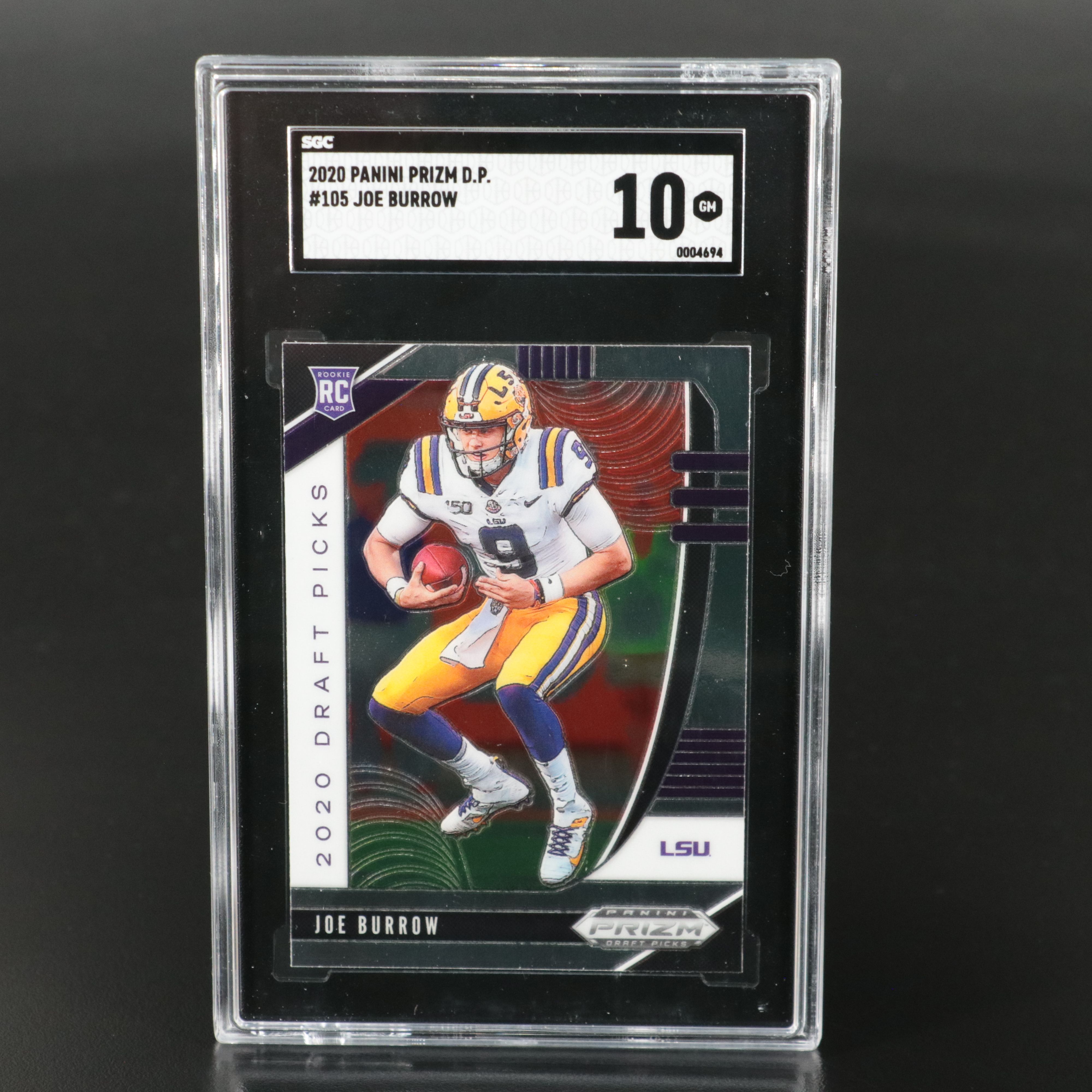 2020 Prizm Draft Picks Joe Burrow Rookie Football Card Graded SGC 10