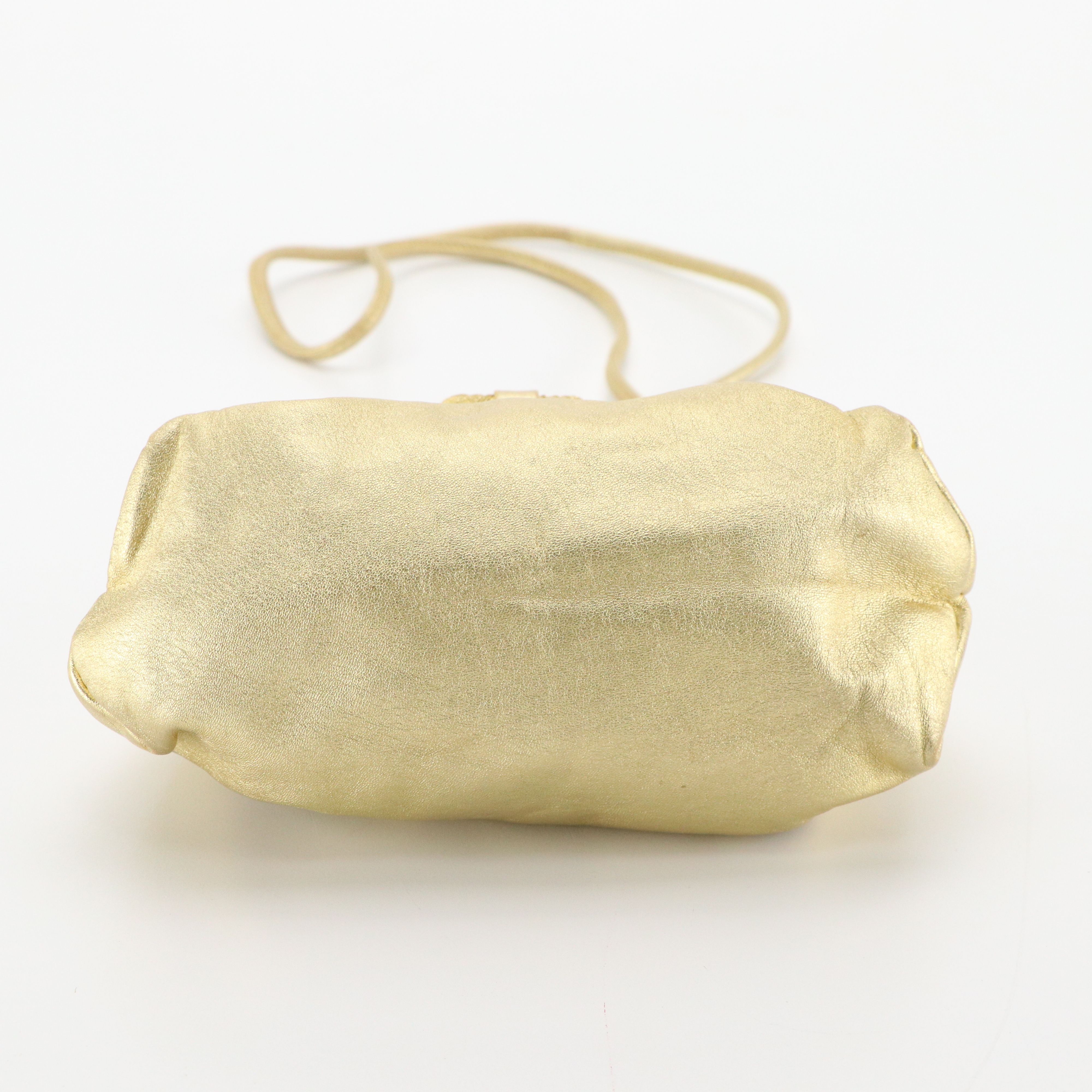 Loewe Mini Tassel Crossbody in Metallic Gold Calfskin Leather