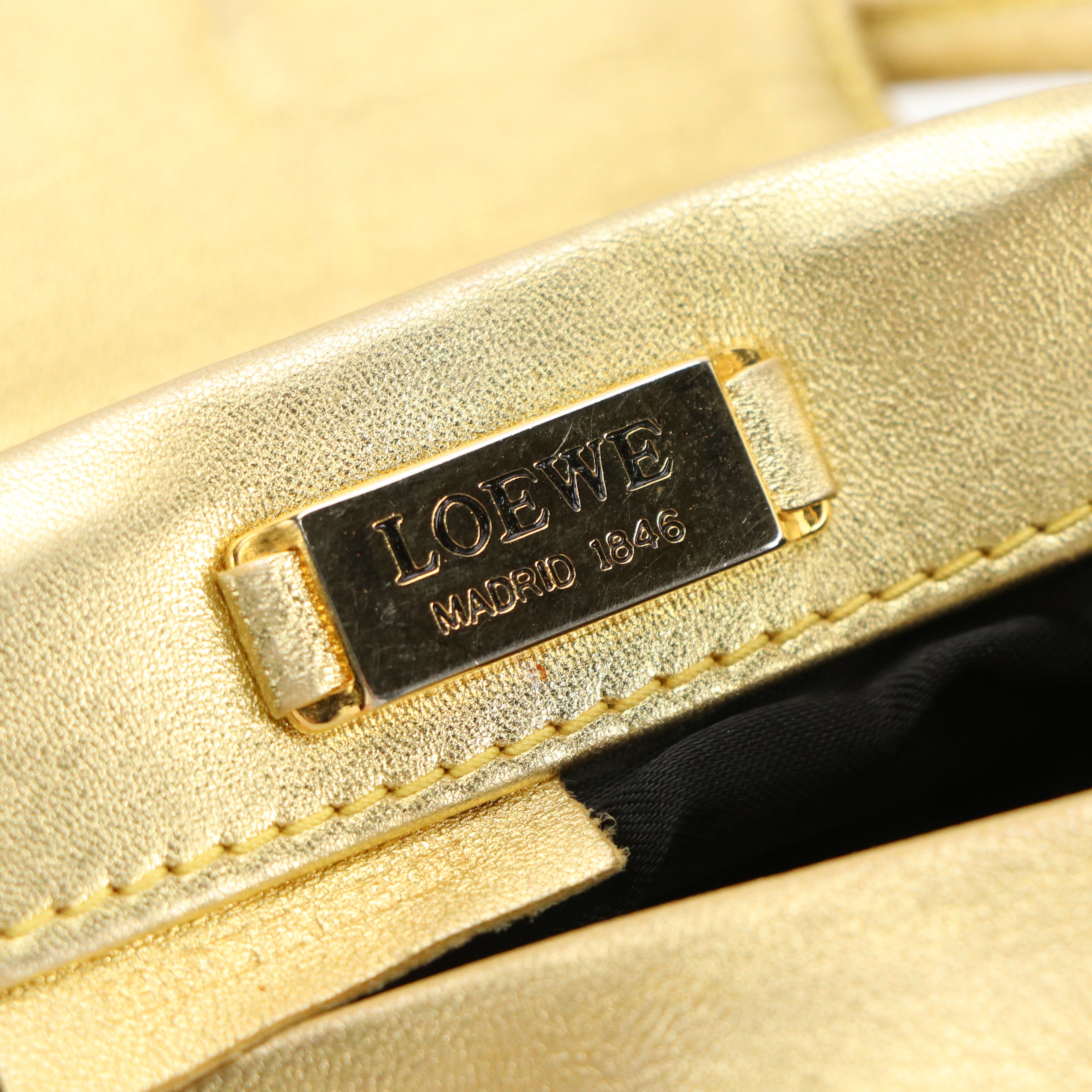 Loewe Mini Tassel Crossbody in Metallic Gold Calfskin Leather