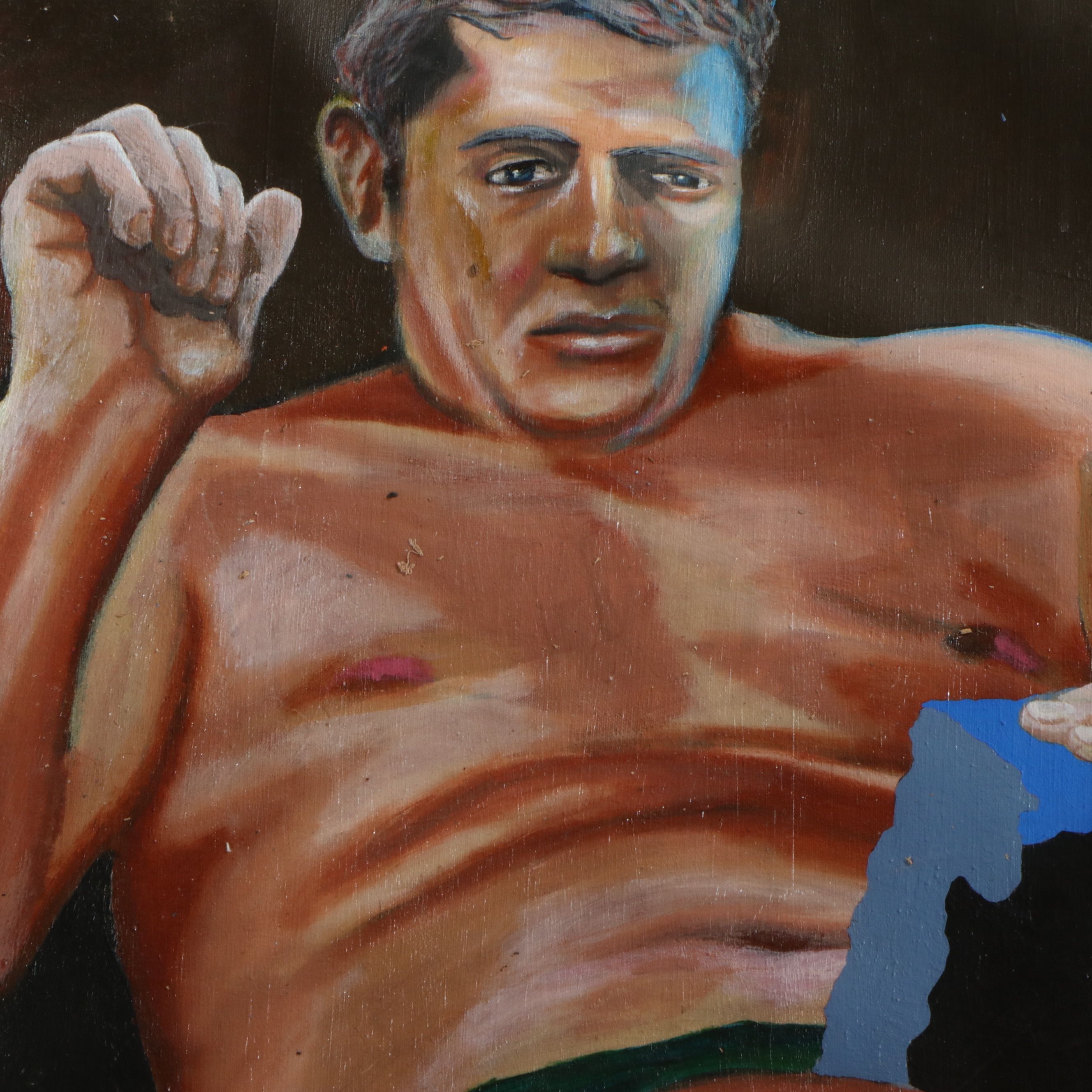 Howard Storm Monumental Acrylic Painting on Canvas of Seated Male Form