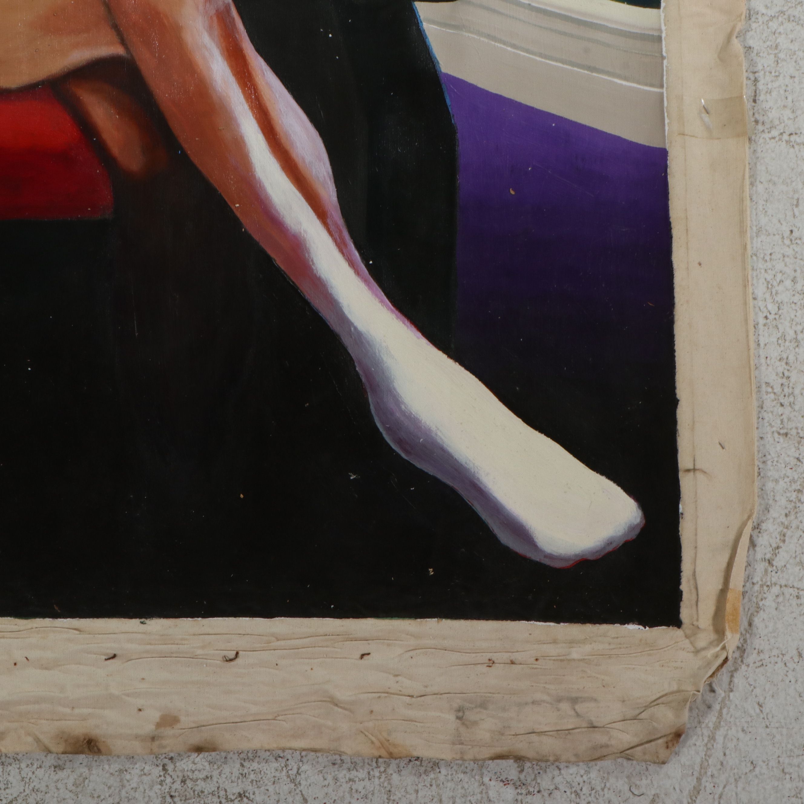 Howard Storm Monumental Acrylic Painting on Canvas of Seated Male Form