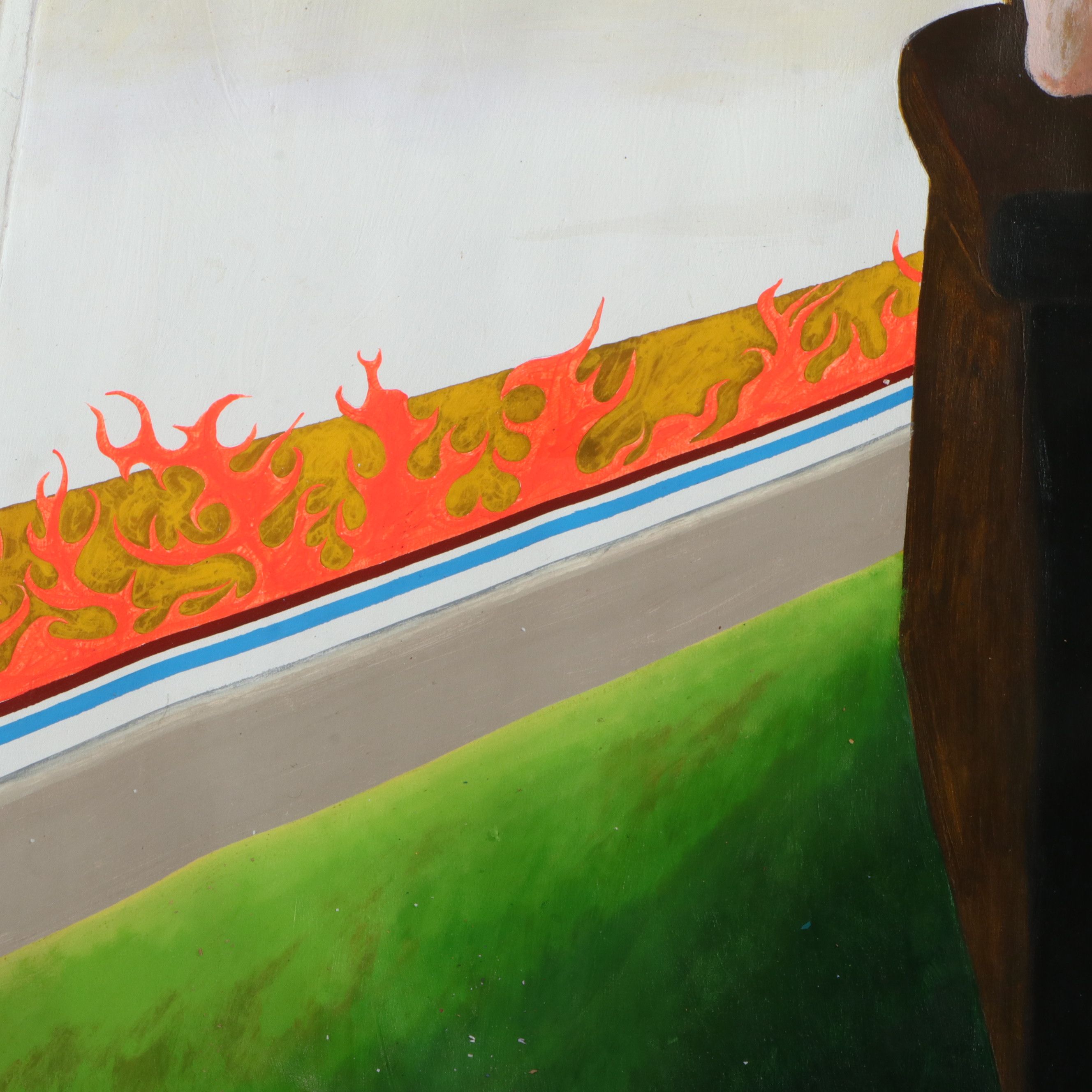 Howard Storm Monumental Acrylic Painting on Canvas of Seated Male Form