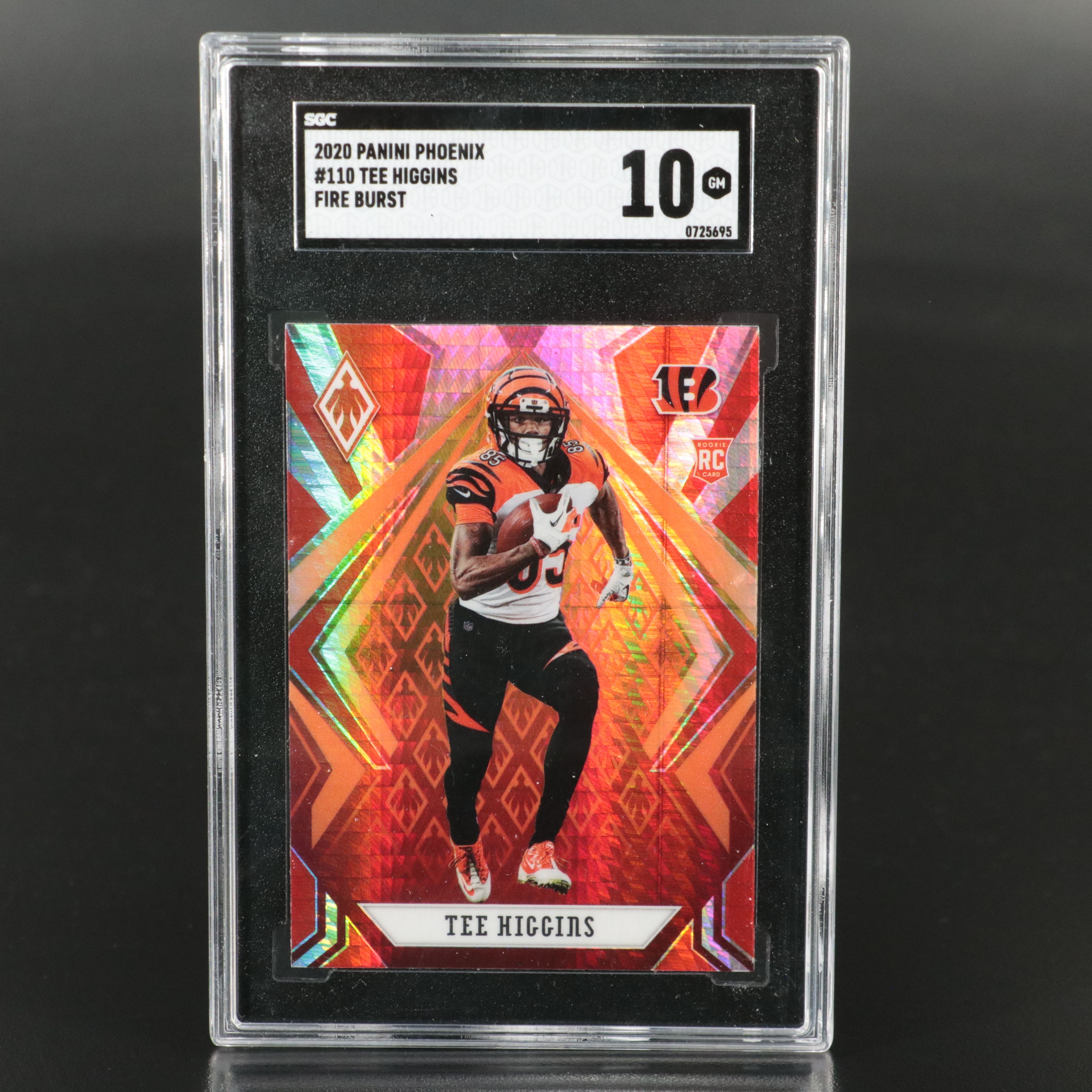 2020 Phoenix Tee Higgins Cincinnati Bengals Fire Burst Rookie Card Graded SGC 10