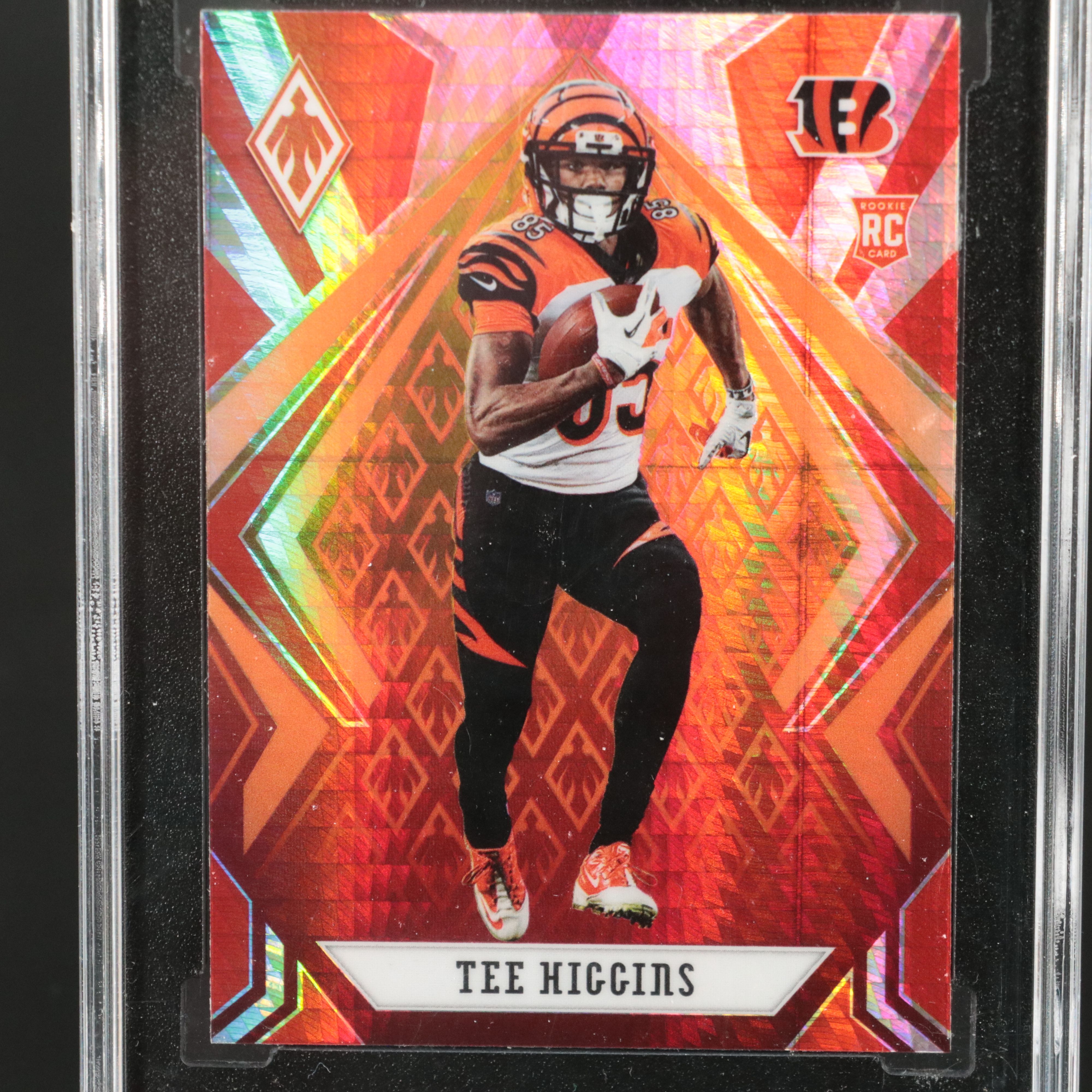 2020 Phoenix Tee Higgins Cincinnati Bengals Fire Burst Rookie Card Graded SGC 10